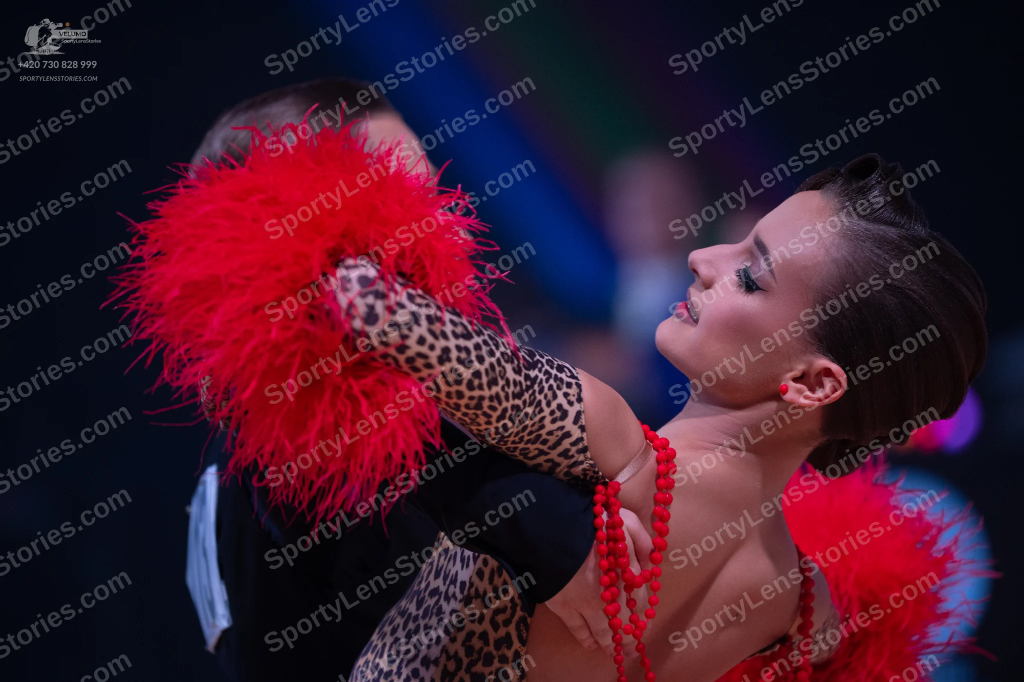 Dancesport competitor: Male dancer: black dance shirt