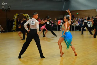 Dancesport competitor #56: ** Black tailsuit with sequin lapels