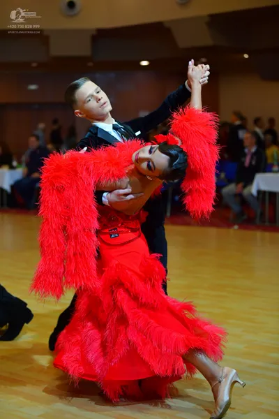 Dancesport competitor: Male dancer: black suit with a white shirt and a black bow tie