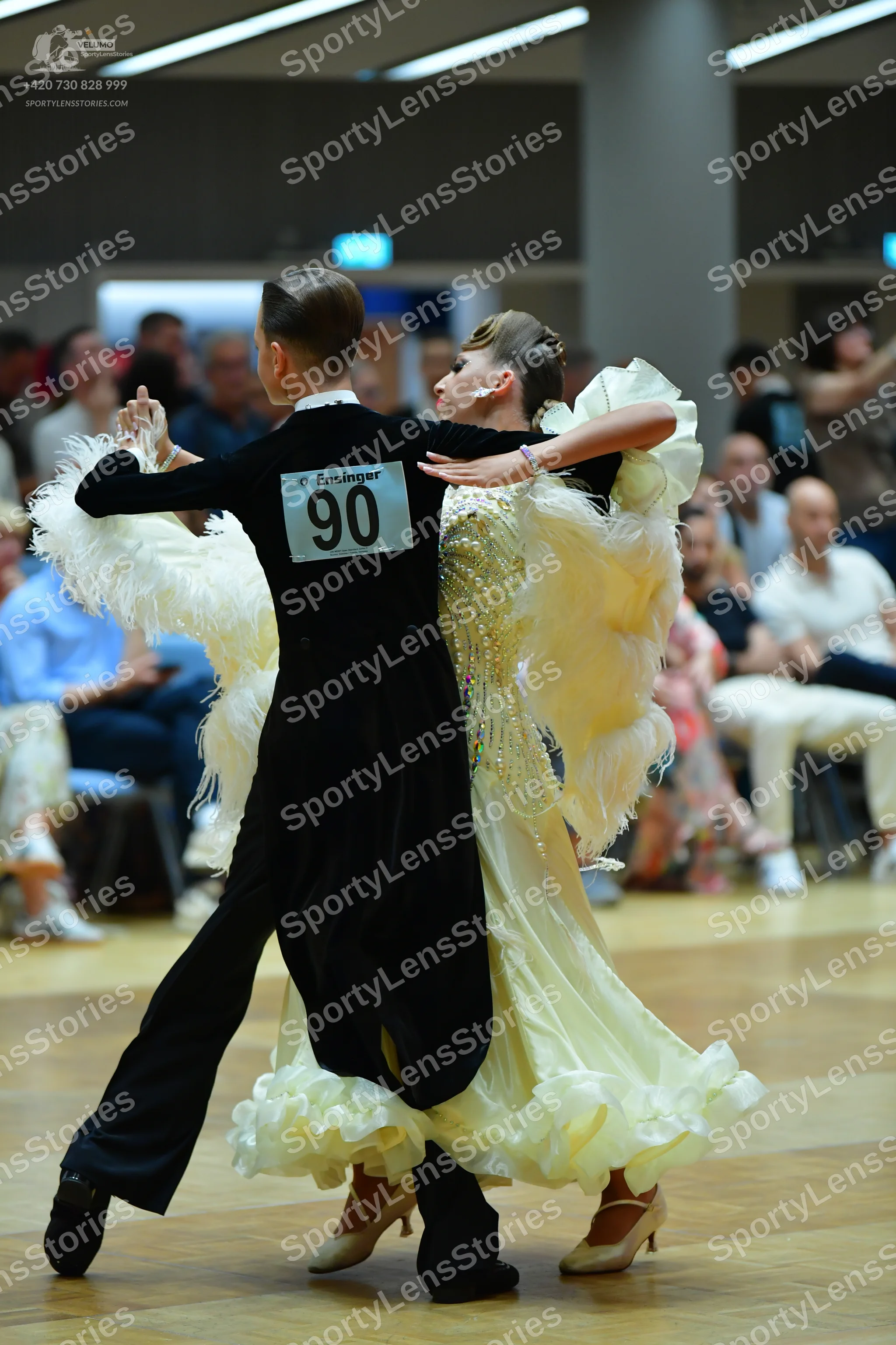 Dancesport competitor #90: Male dancer: black long-sleeved top and black trousers