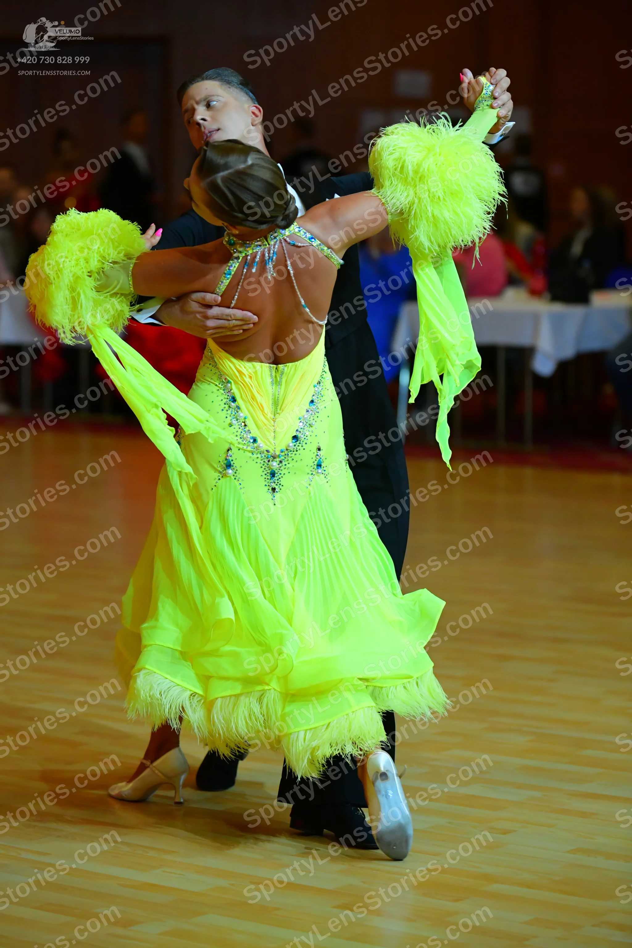 Dancesport competitor: Male dancer: black suit