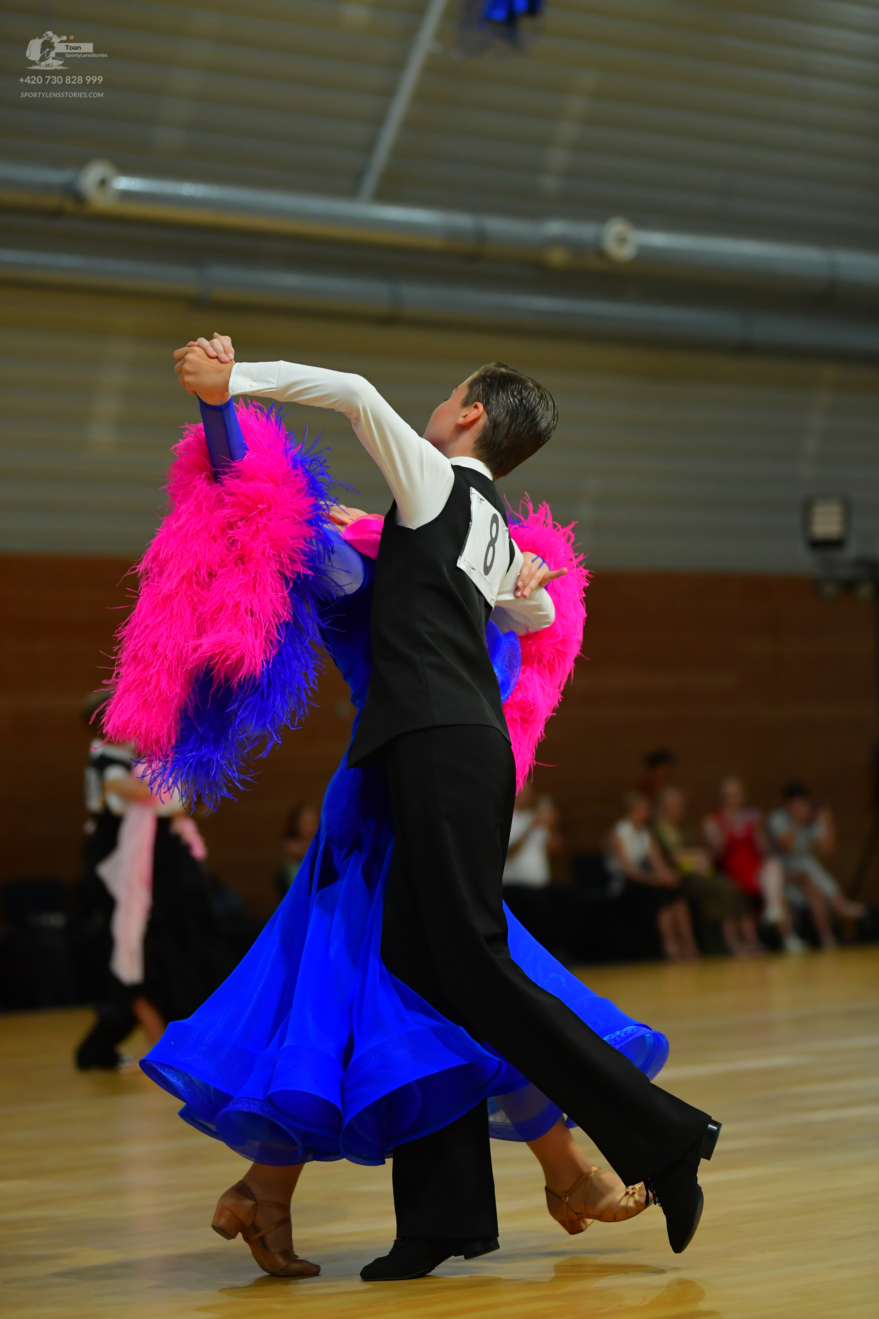 Dancesport competitor: ** Male: Black tail suit with black satin shirt, black sequins adorning the lape