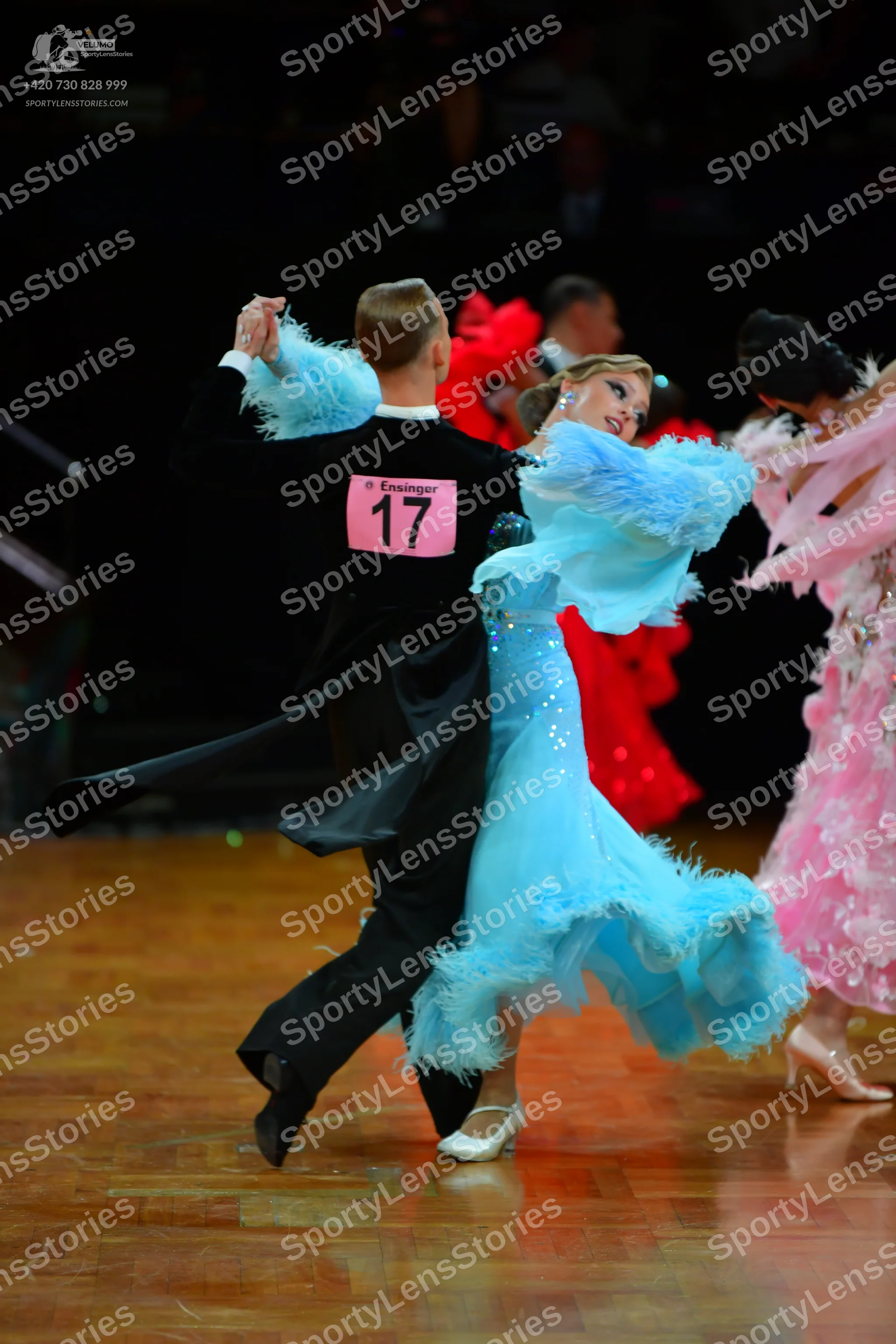 Dancesport competitor: Male dancer: black tailcoat and black trousers