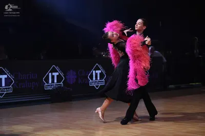 Dancesport competitor: Male dancer: black suit
