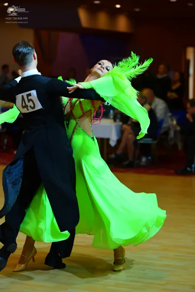 Dancesport competitor #45: Male dancer: black ballroom suit