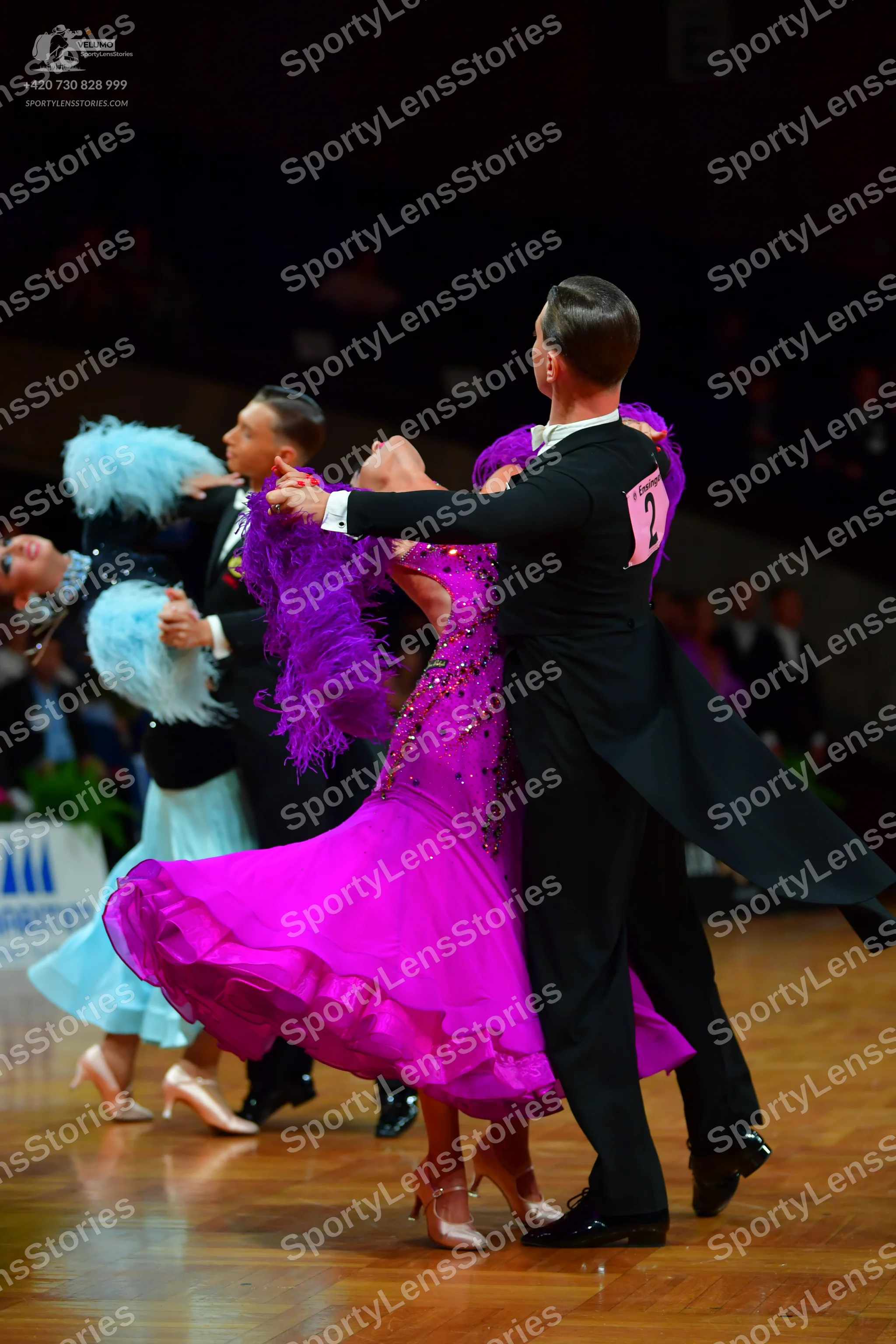 Dancesport competitor: Male dancer: black tailcoat suit with a white shirt