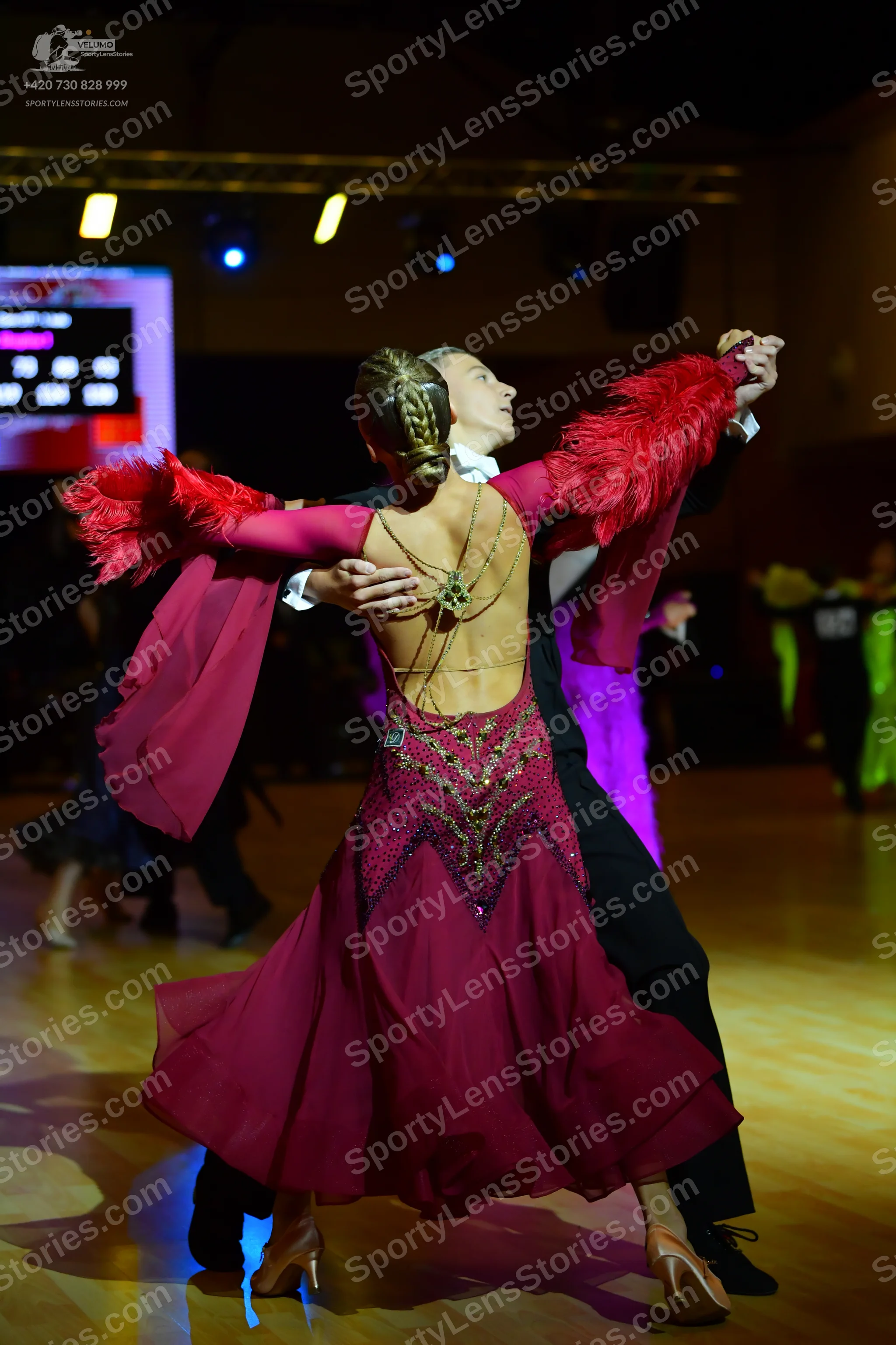 Dancesport competitor: Male dancer: black suit
