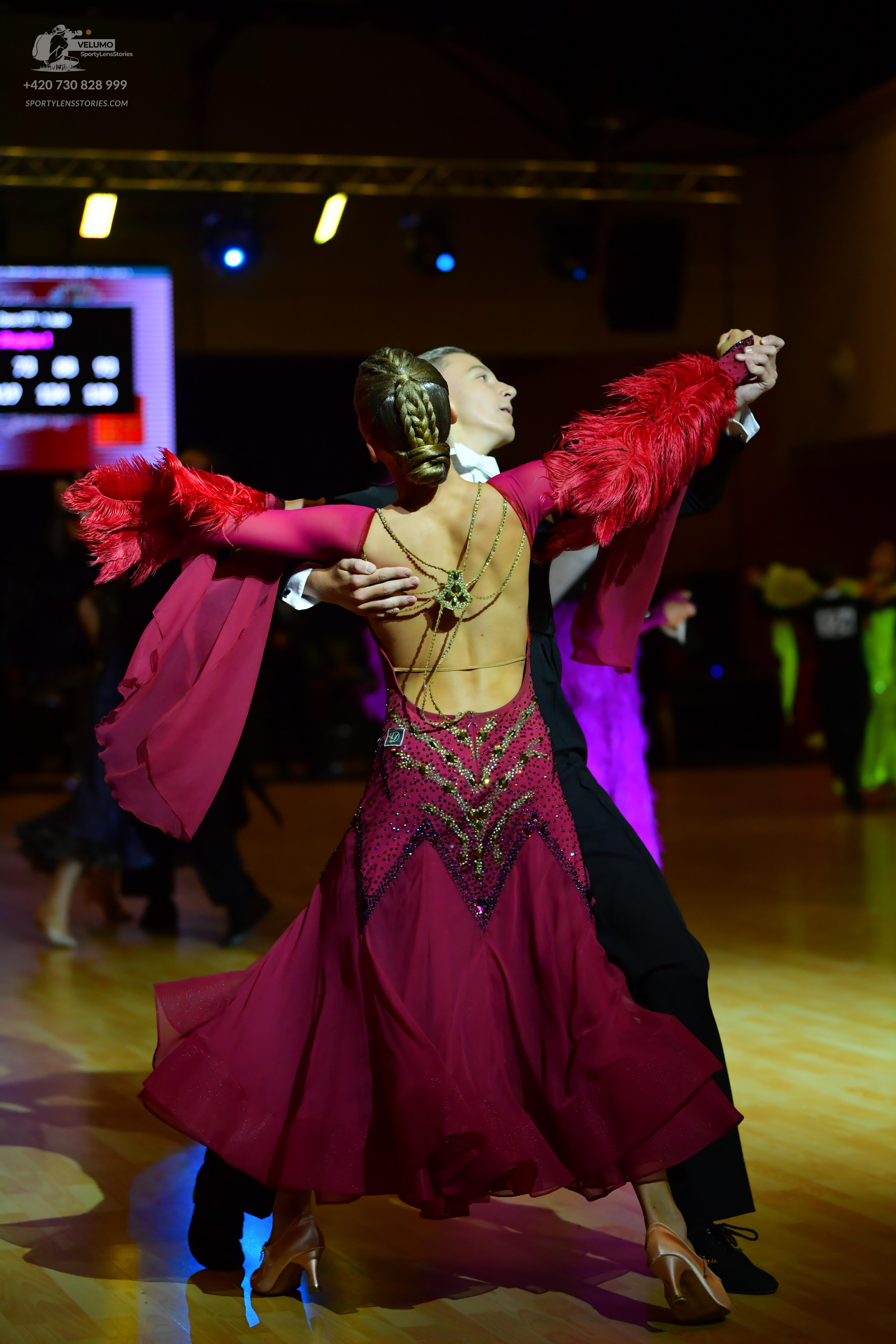 Dancesport competitor: Male dancer: black suit