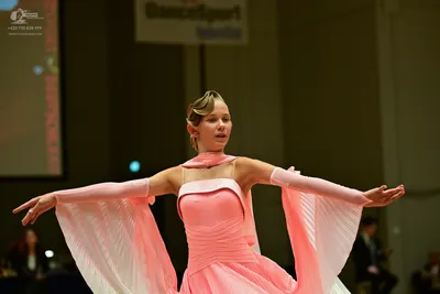 Dancesport competitor: ** Light pink/rose satin latin dress