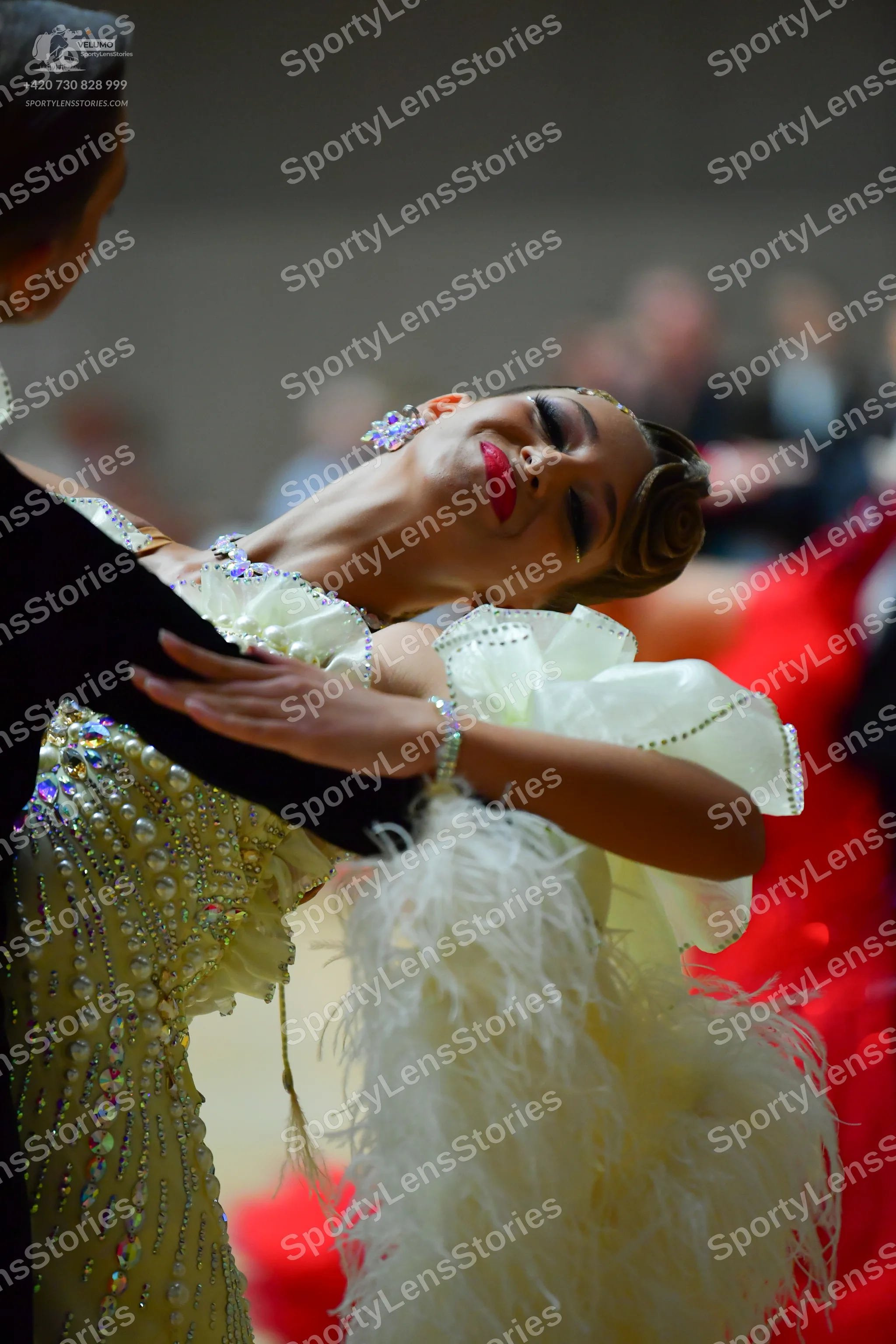 Dancesport competitor: Male dancer: black suit