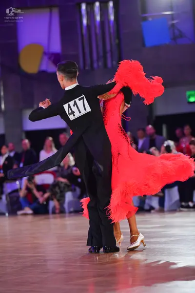 Dancesport competitor #417: Male dancer: black suit with long tails
