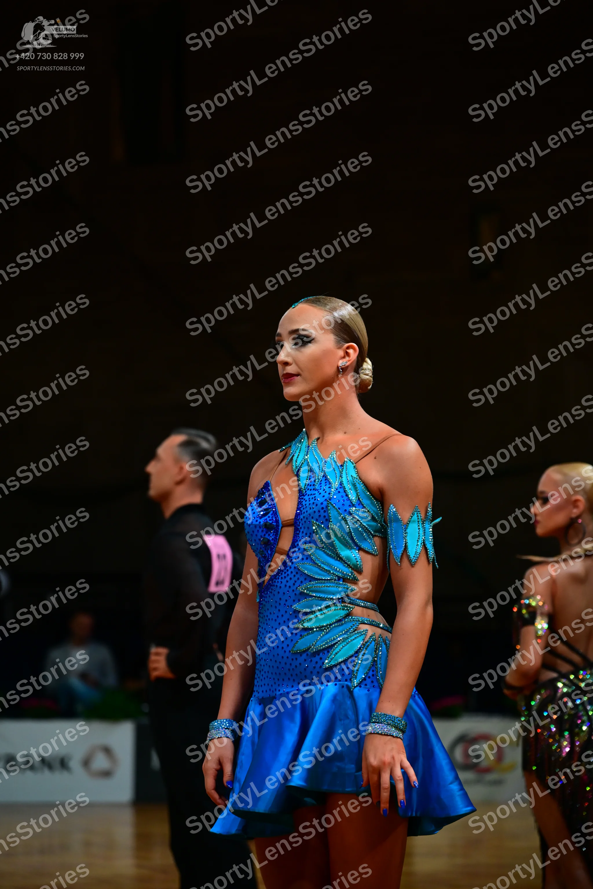 Dancesport competitor: Male dancer: black suit