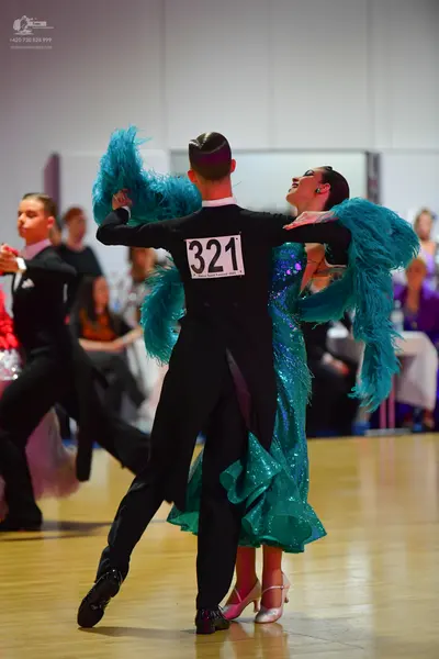 Dancesport competitor #321: Male dancer: black ballroom tailcoat and trousers