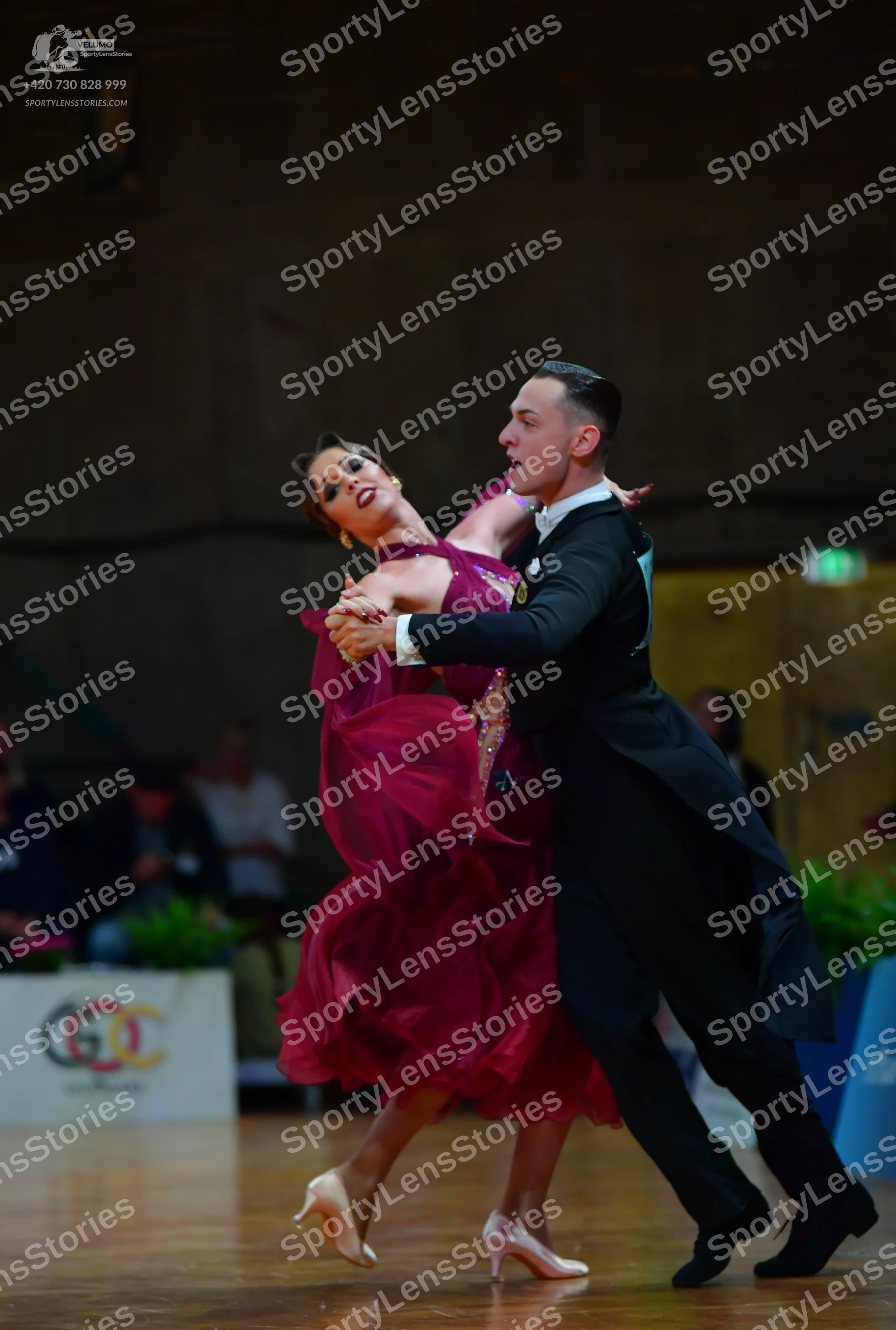 Dancesport competitor: Male dancer: black tailcoat, white shirt, and black trousers