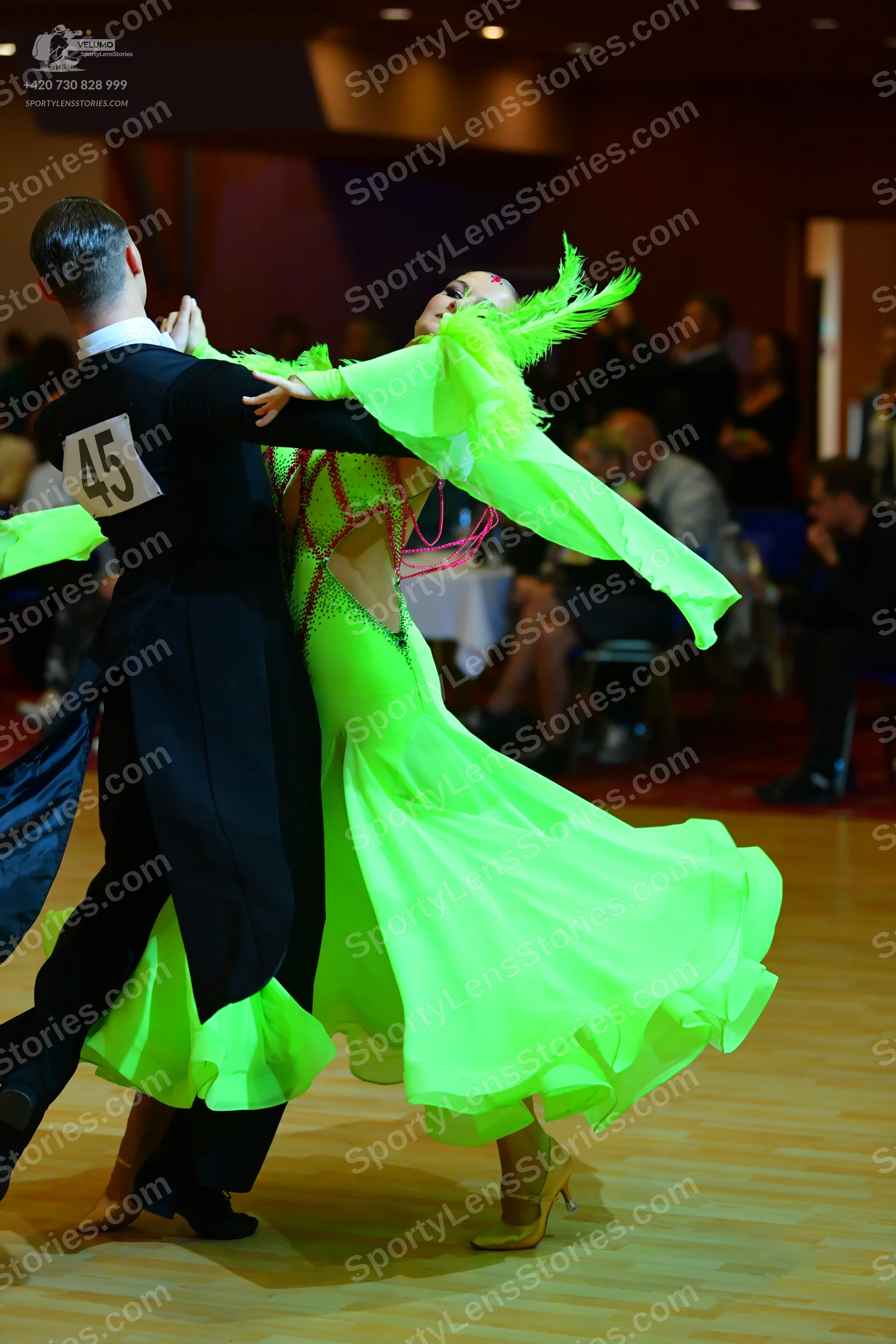 Dancesport competitor #45: Male dancer: black suit