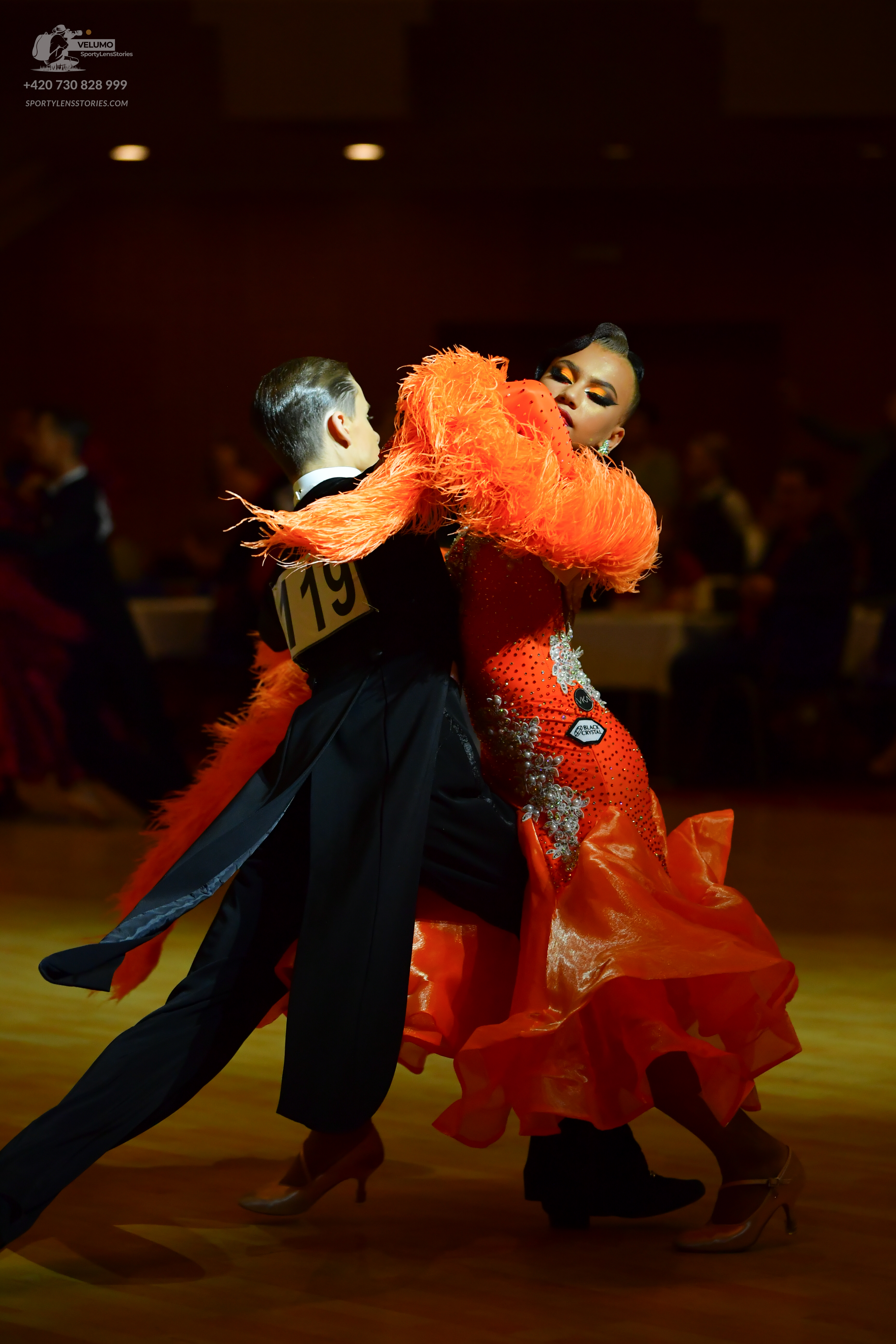 Dancesport competitor #119: Male dancer: black suit