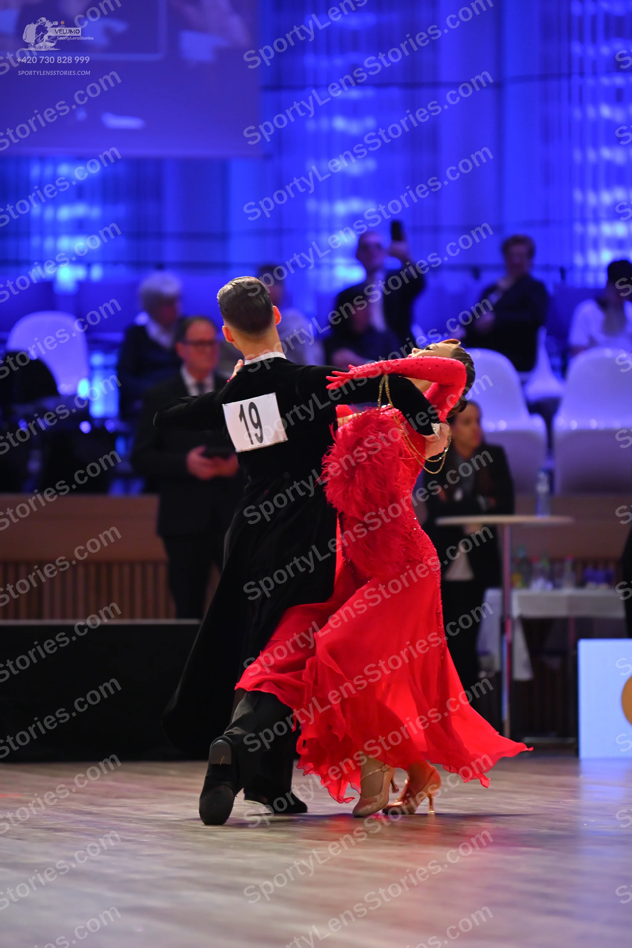 Dancesport competitor: Male dancer: black suit