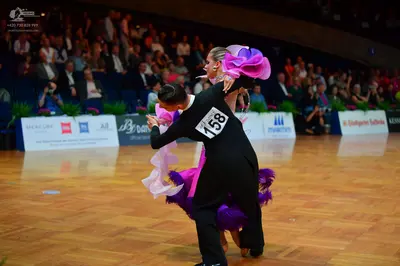 Dancesport competitor #158: Male dancer: black suit