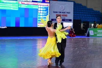 Dancesport competitor: Male:**
*   **Color:** Bright Yellow
*   **Fabric:** Satin (appears to be a shin
