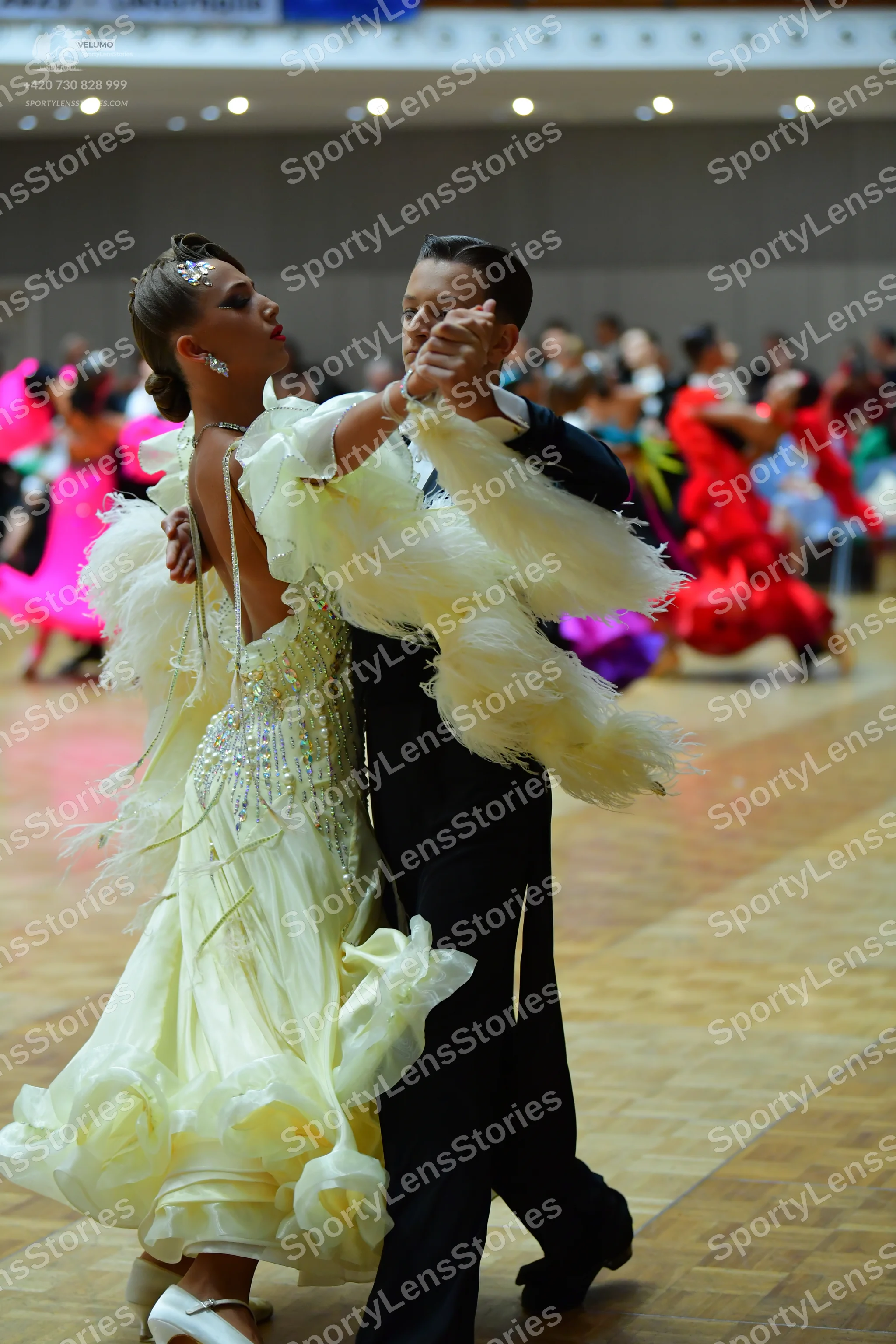 Dancesport competitor: Male dancer: black suit