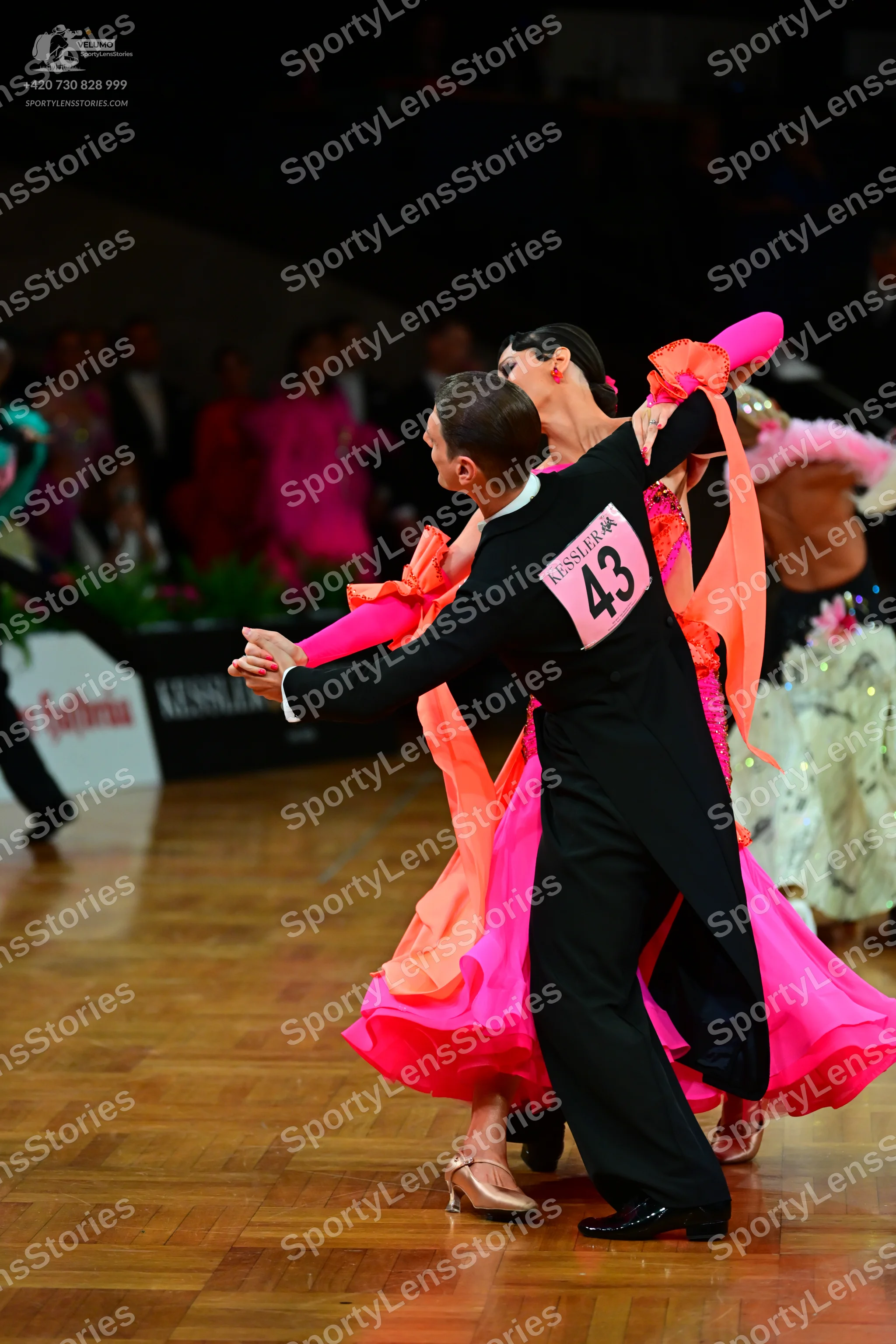 Dancesport competitor #43: Male dancer: black ballroom suit
