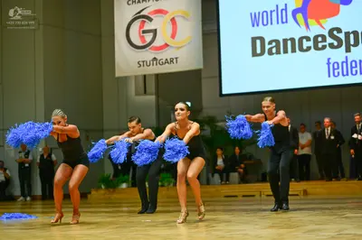 Dancesport competitor: All dancers are wearing black attire