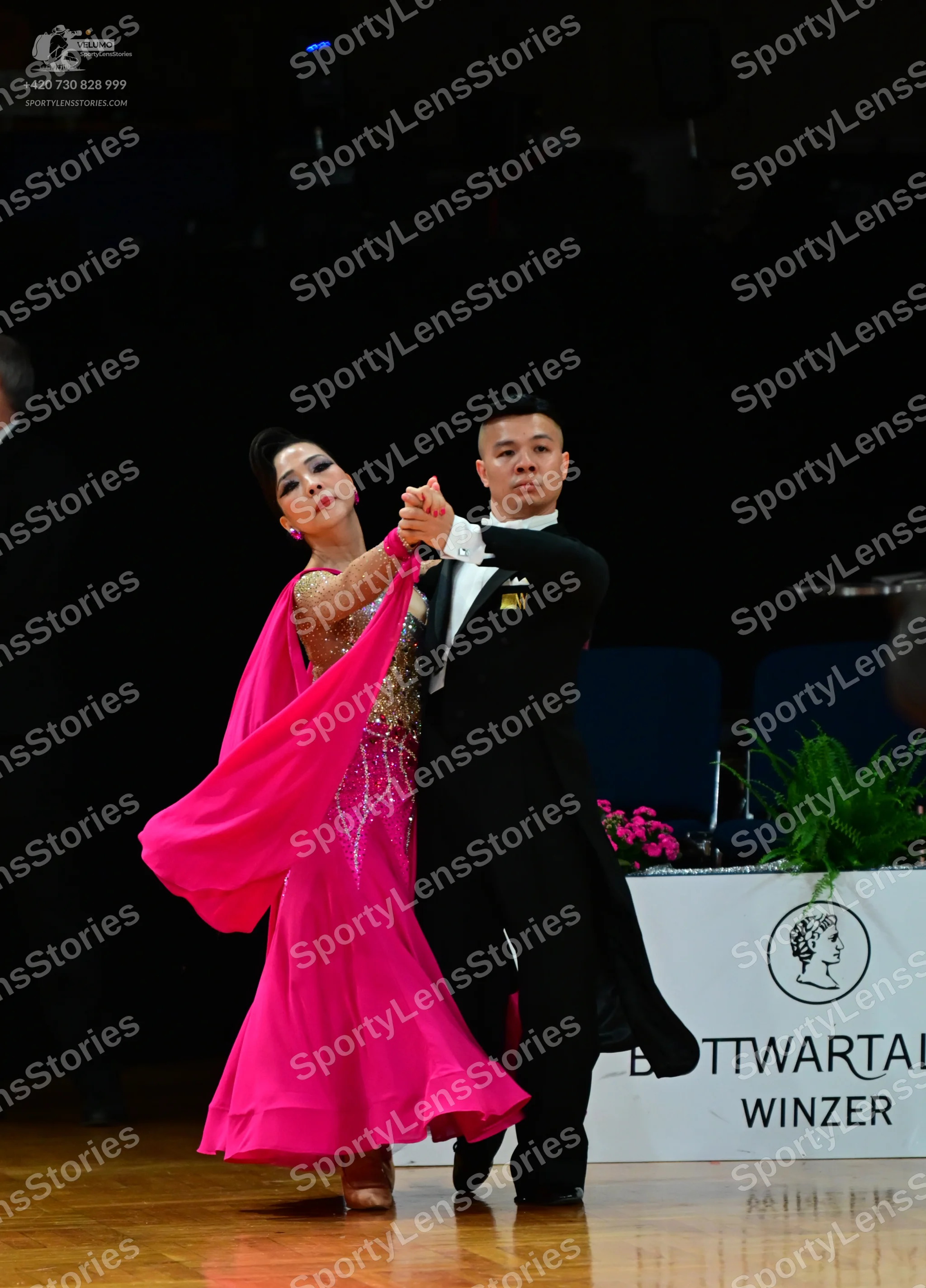 Dancesport competitor: Male dancer: black formal tailcoat with a white shirt
