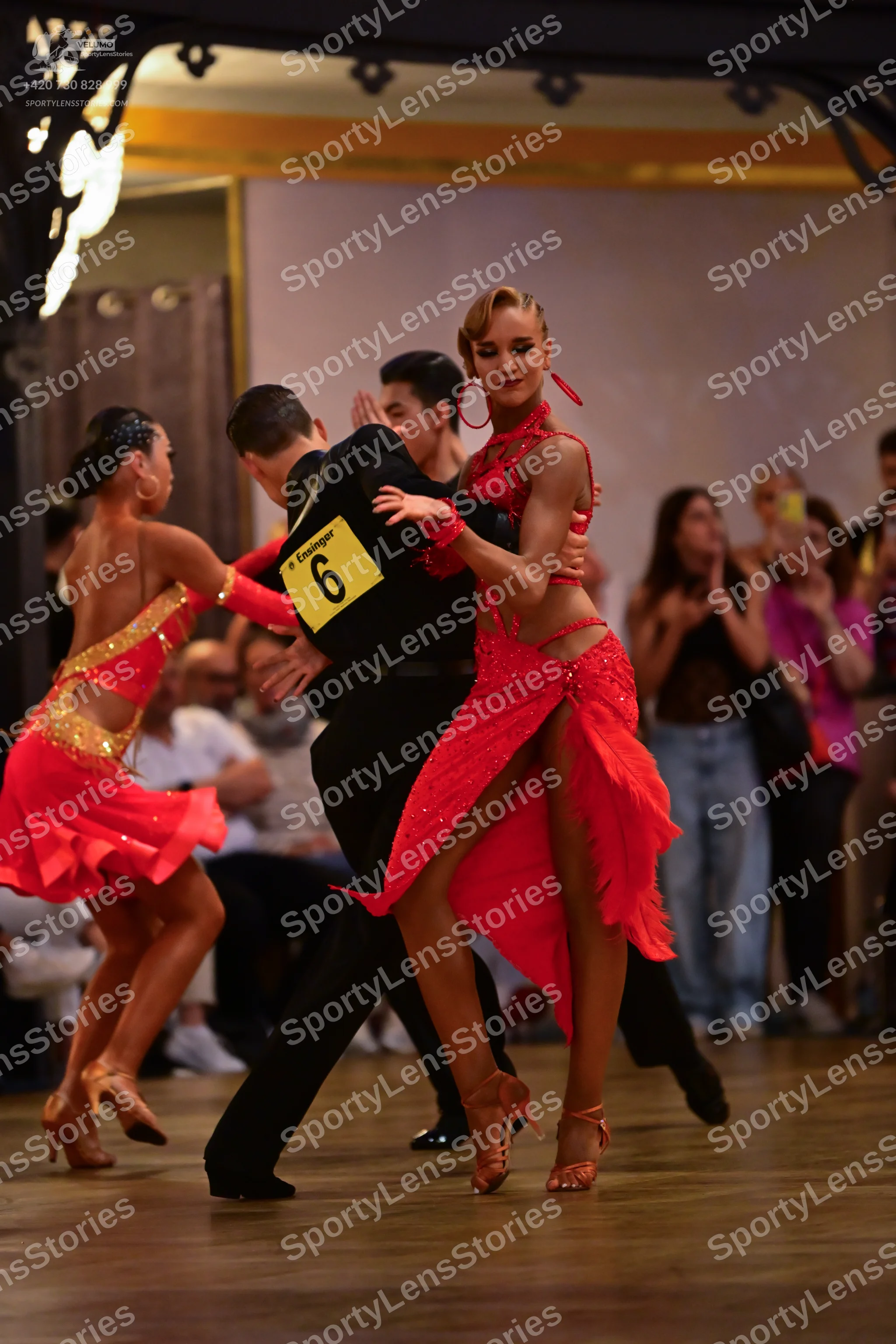Dancesport competitor: Male dancer: black shirt and trousers