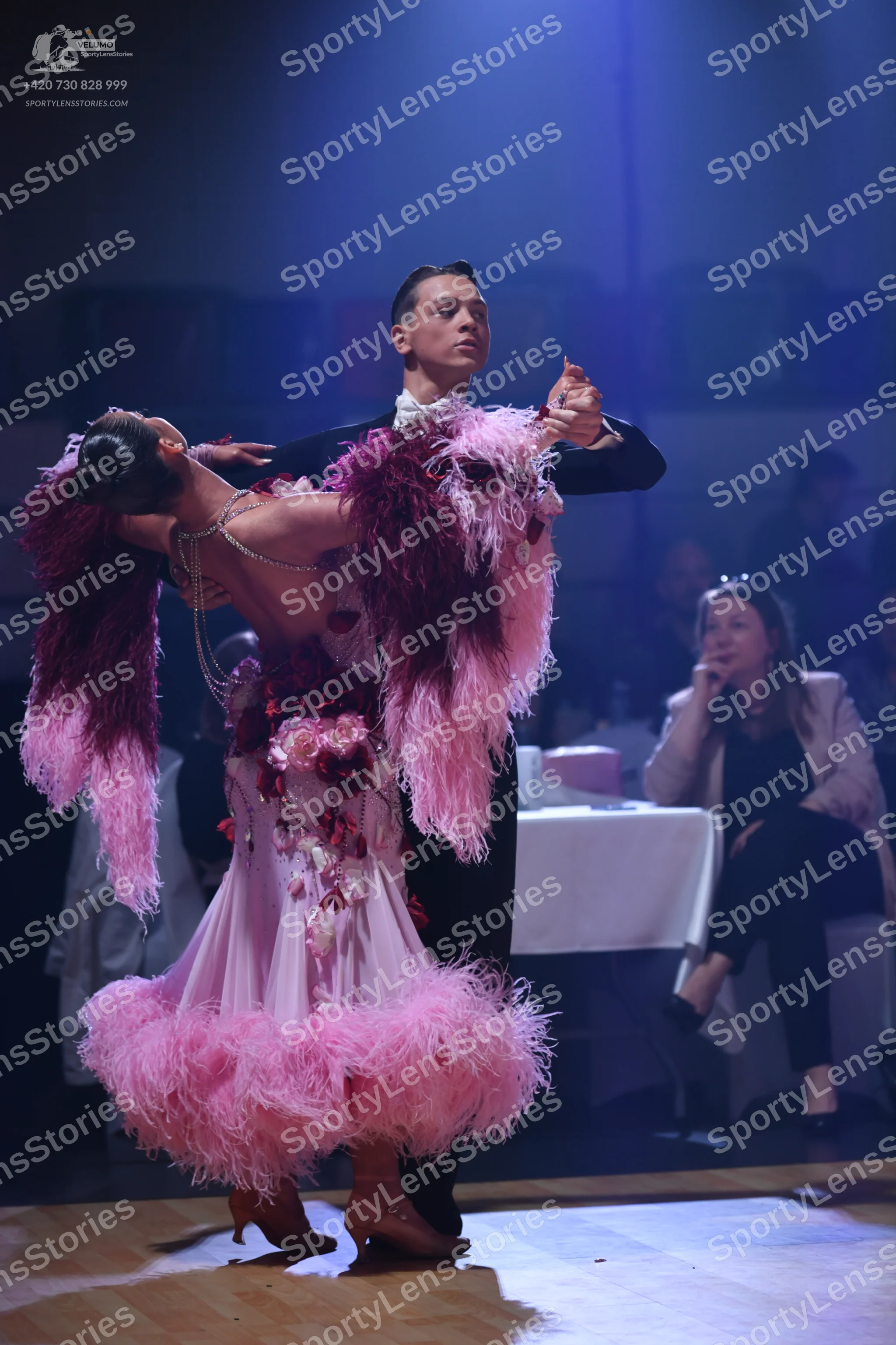 Dancesport competitor: Male dancer: black suit