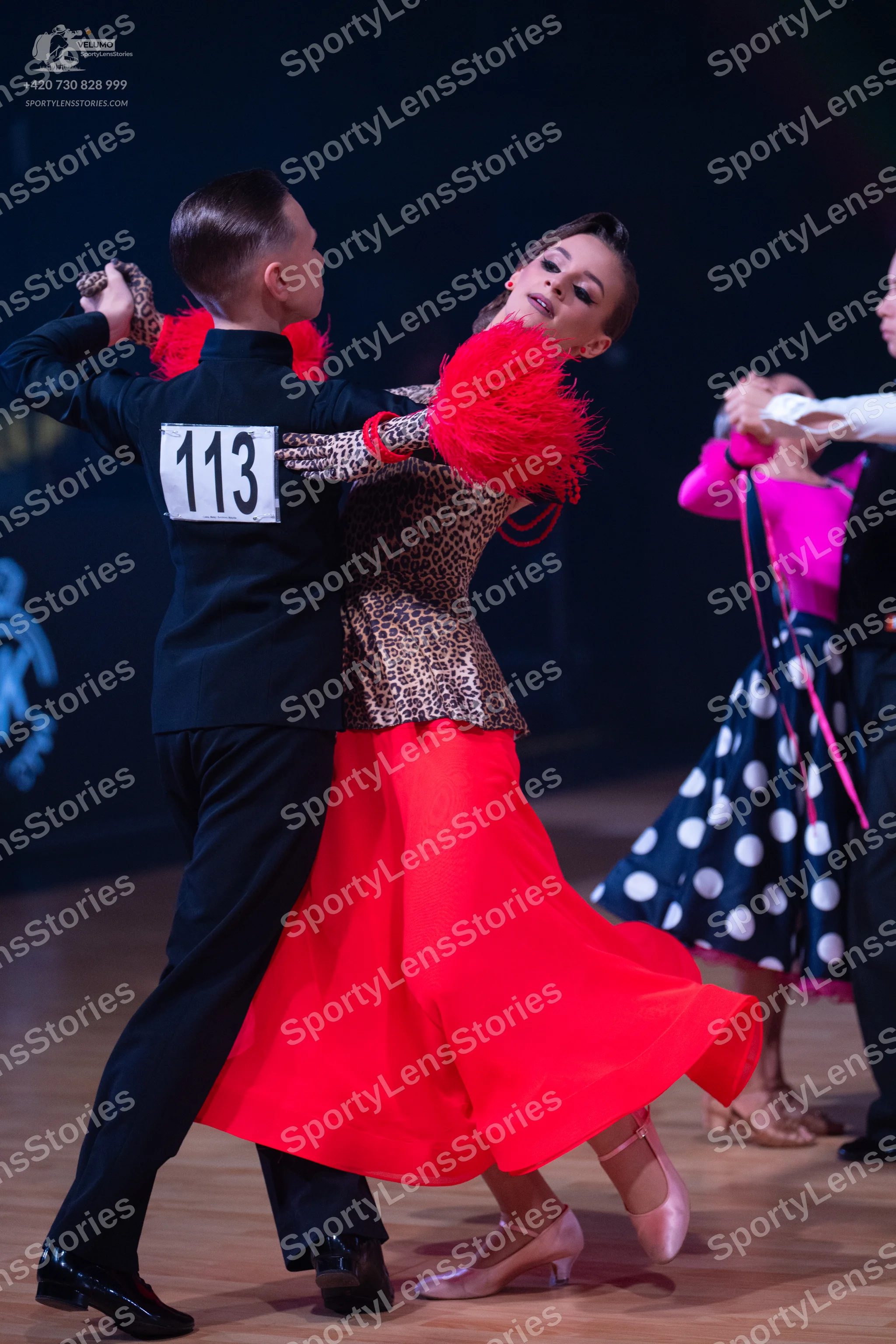 Dancesport competitor: Male dancer: black suit
