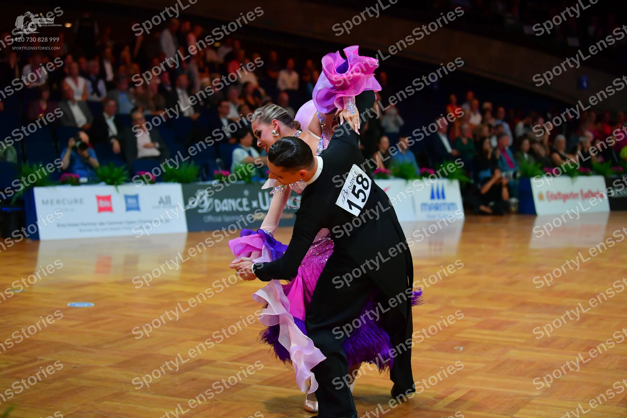Dancesport competitor #158: Male dancer: black suit