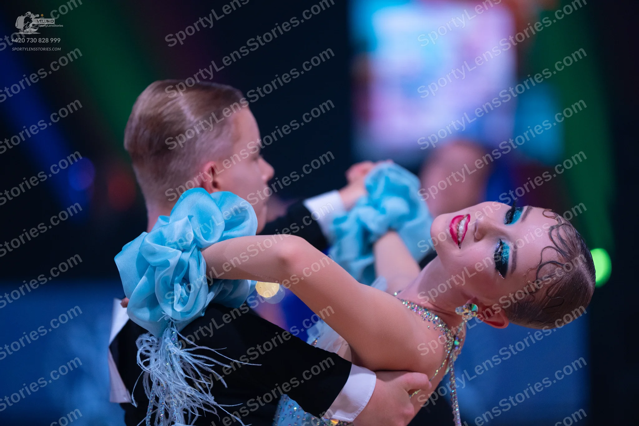 Dancesport competitor: Male dancer: black suit