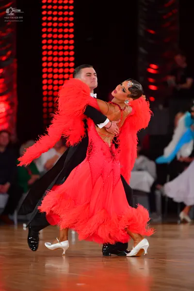 Dancesport competitor: Male dancer: black formal suit with a white shirt and black bowtie