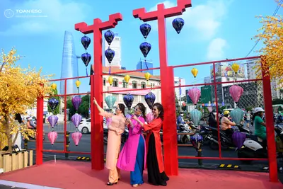 Dancesport competitor: First dancer (left): peach-colored long-sleeved top and matching long pants in a