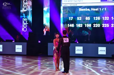 Dancesport competitor: Male dancer: black latin dance outfit