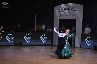 Dancesport competitor: Male dancer: black suit with a white shirt