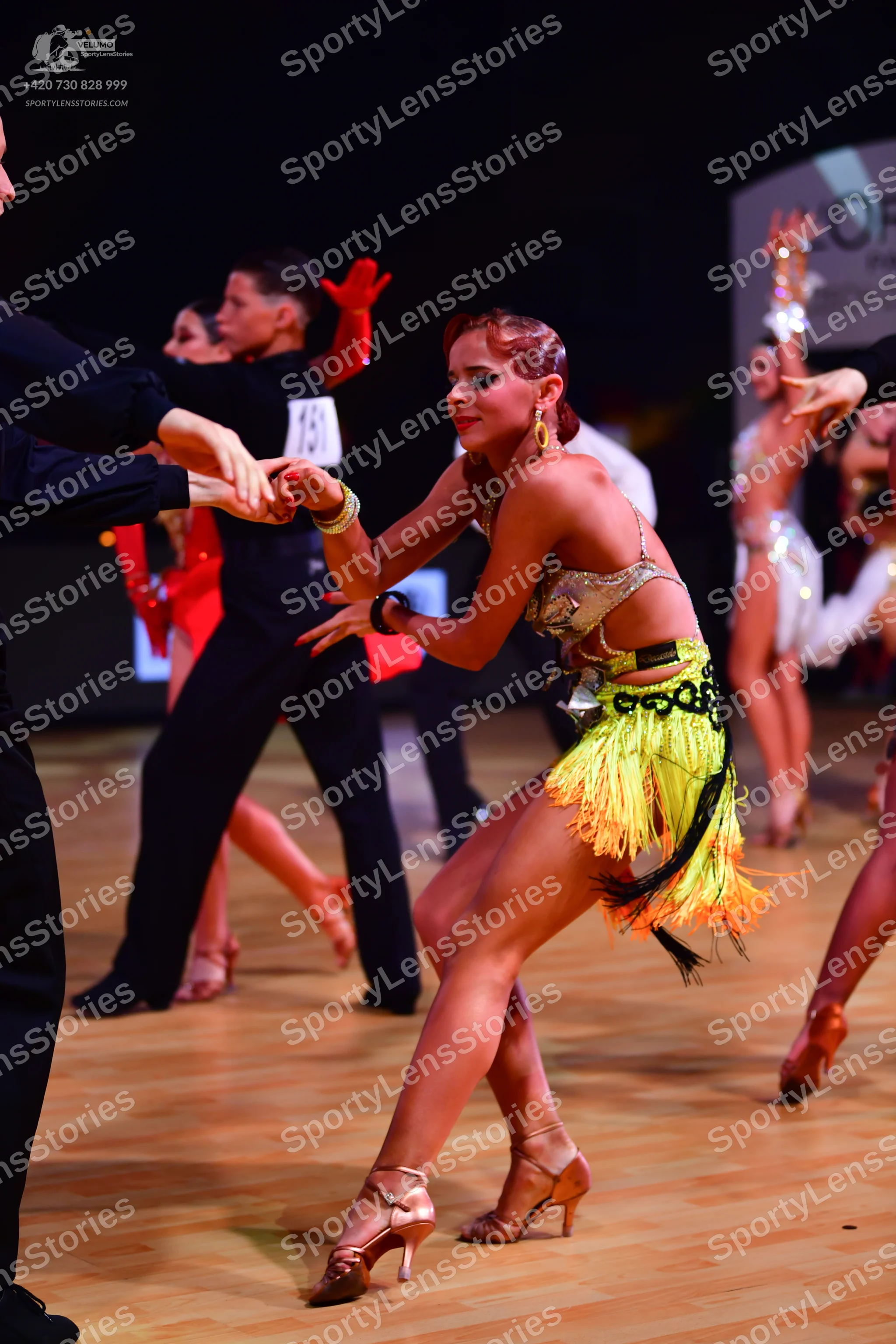 Dancesport competitor: Male dancer: black long-sleeved shirt and black trousers