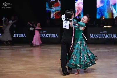 Dancesport competitor: Male dancer: black suit