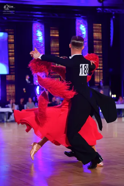 Dancesport competitor #188: Male dancer: black tailcoat and black trousers