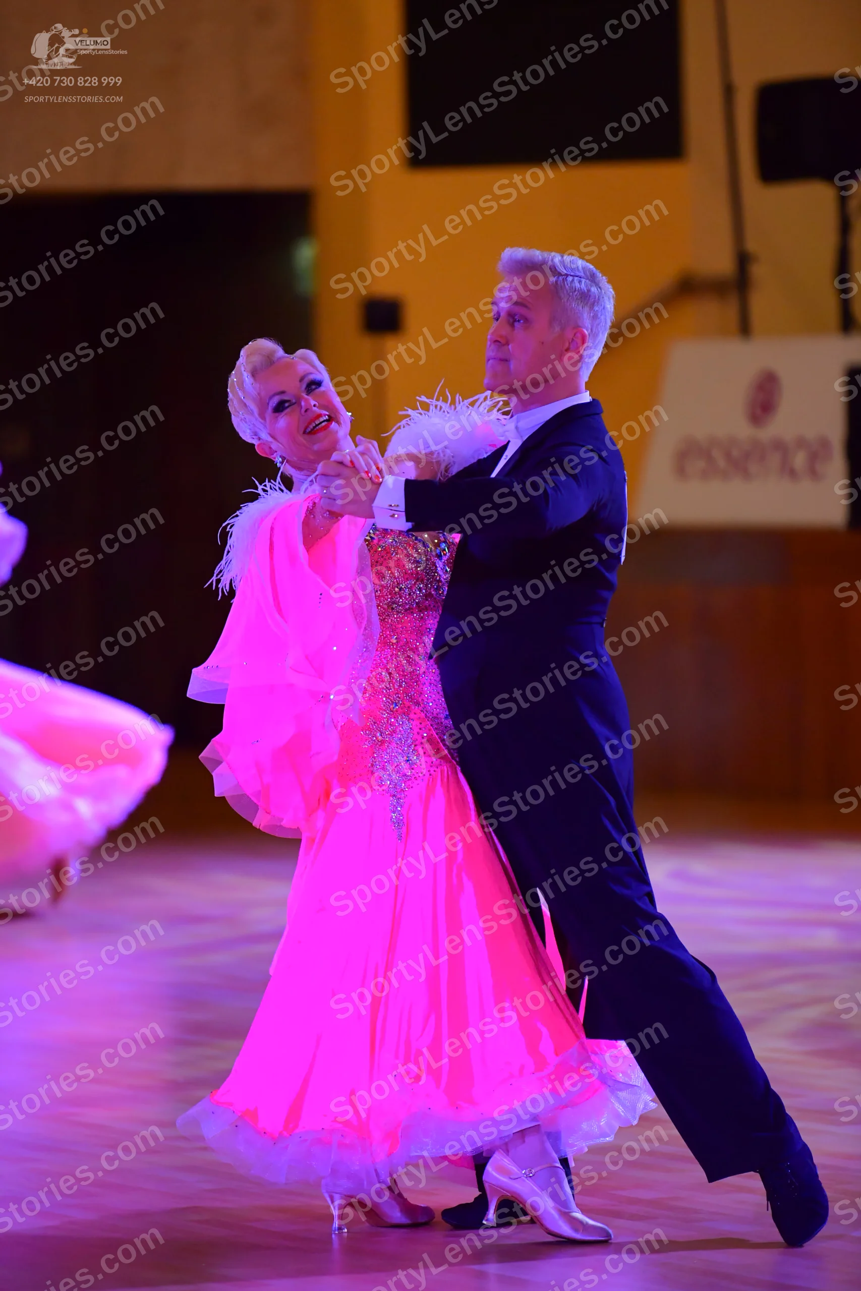 Dancesport competitor: Male dancer: black suit