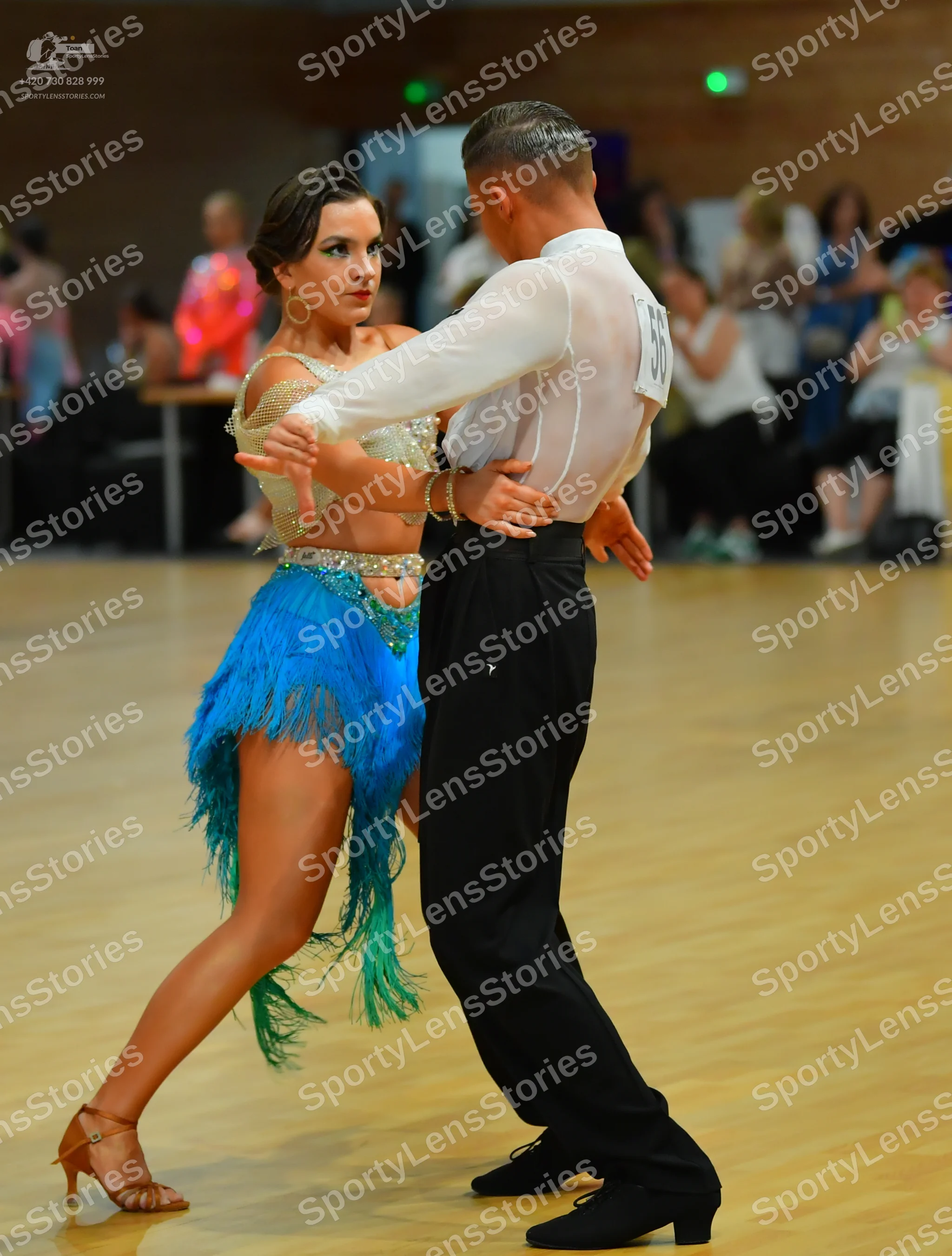 Dancesport competitor: ** Red Latin dress