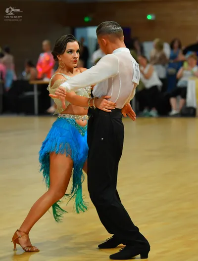 Dancesport competitor: ** Red Latin dress