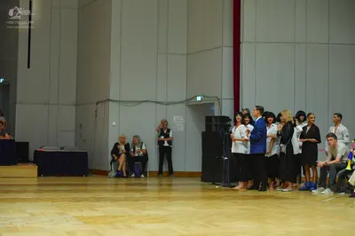 Dancesport competitor: No dancers in competition costumes are visible