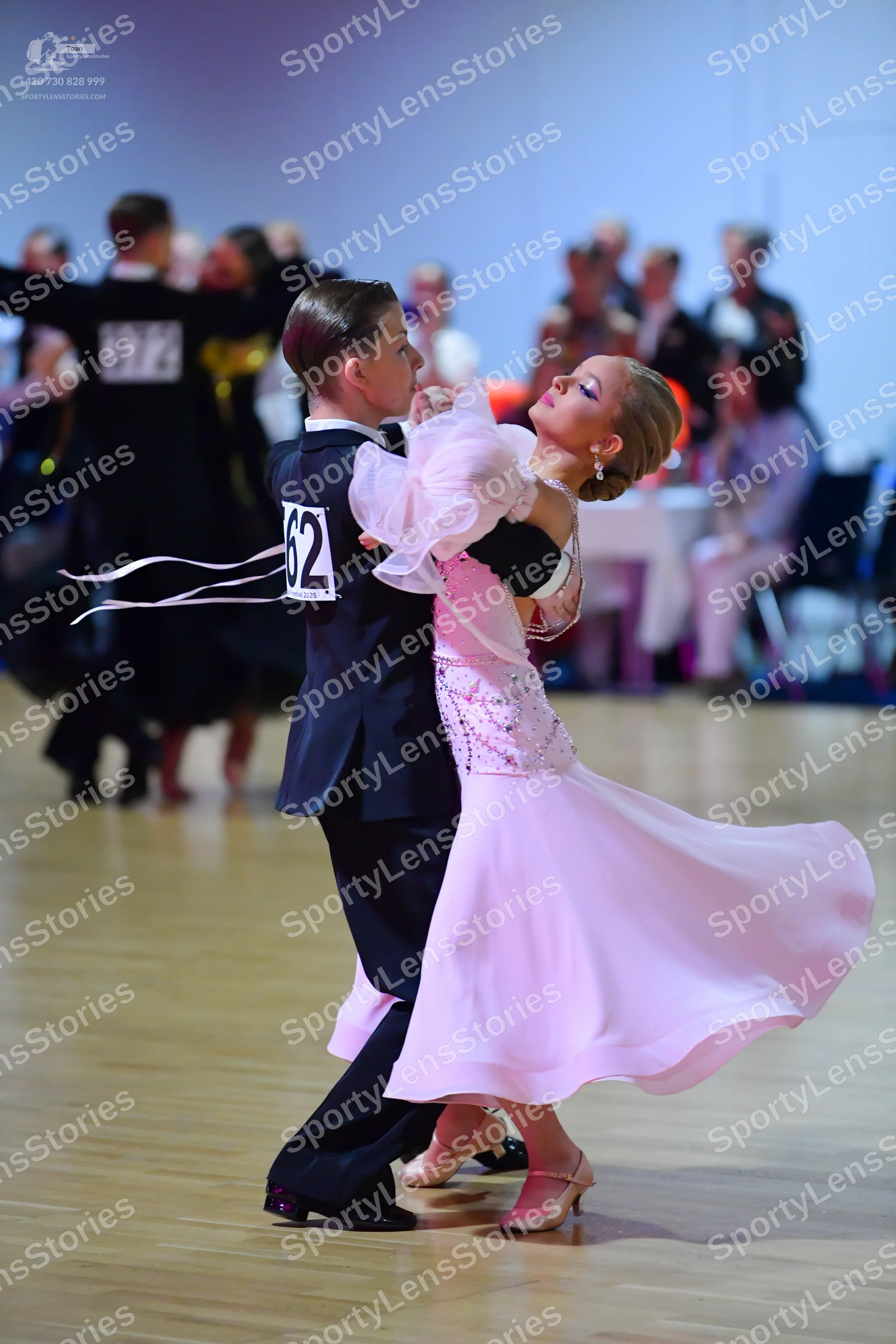 Dancesport competitor #62, #372: Male dancer: black suit