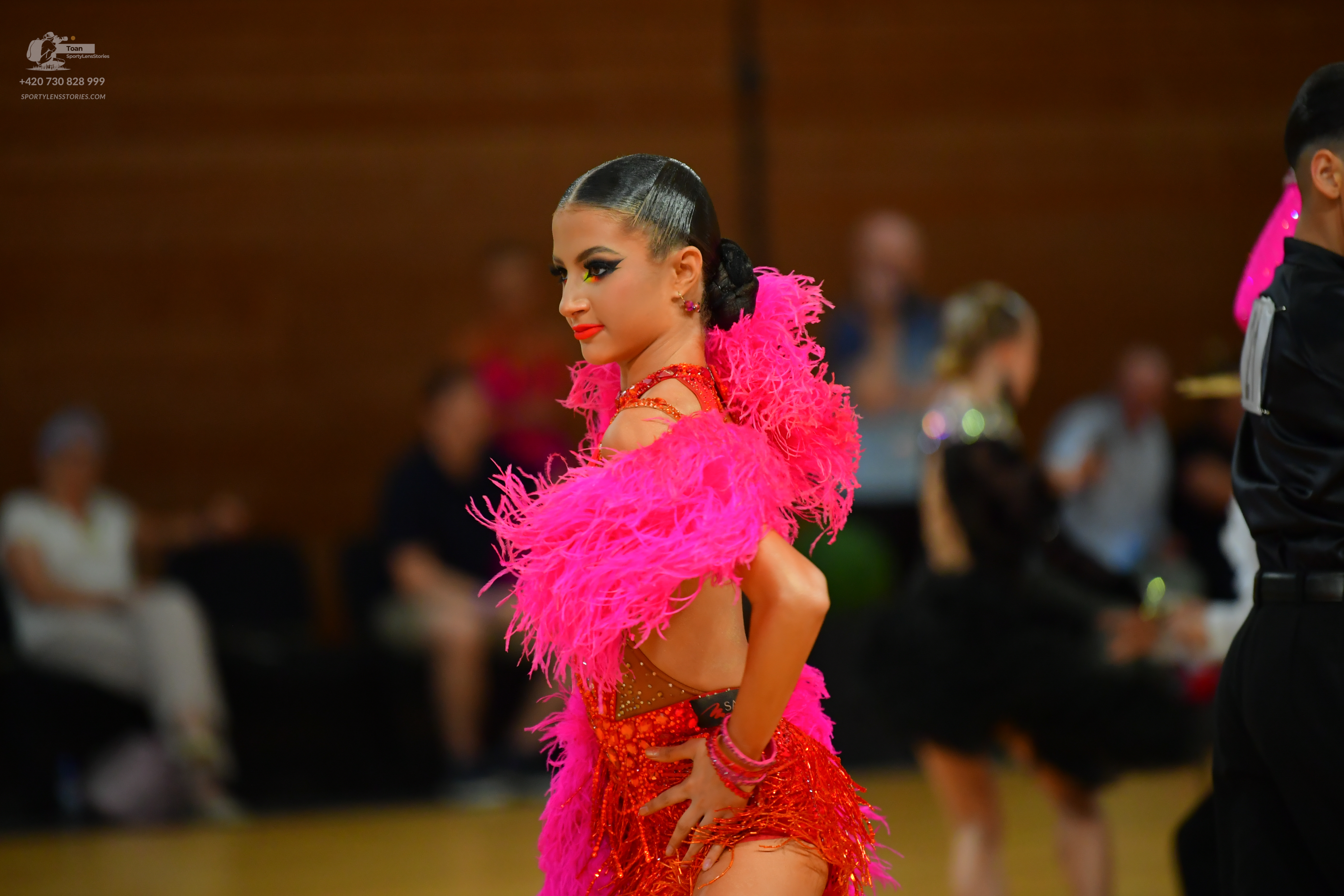 Dancesport competitor: ** Red Latin dress