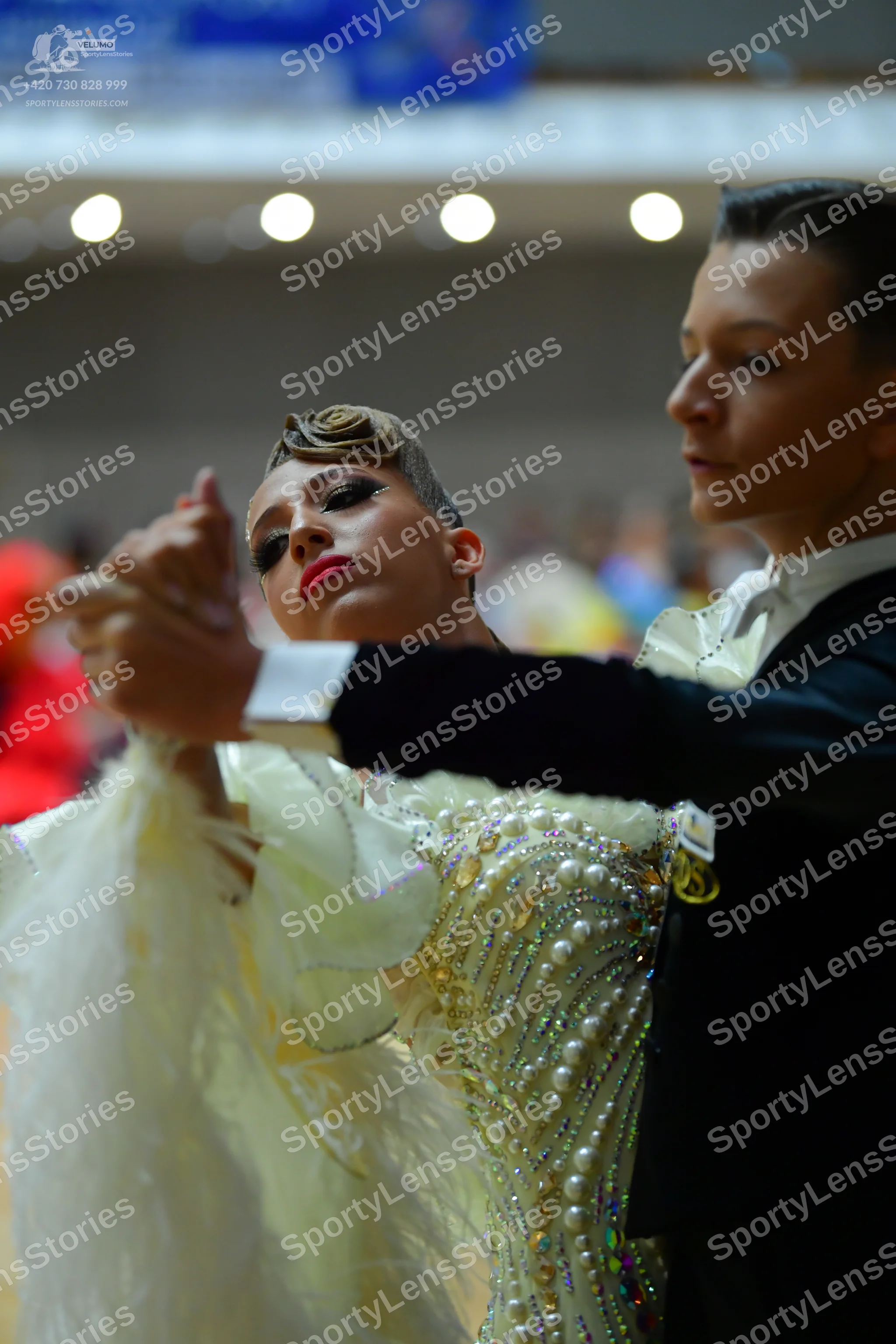 Dancesport competitor: Male dancer: black suit