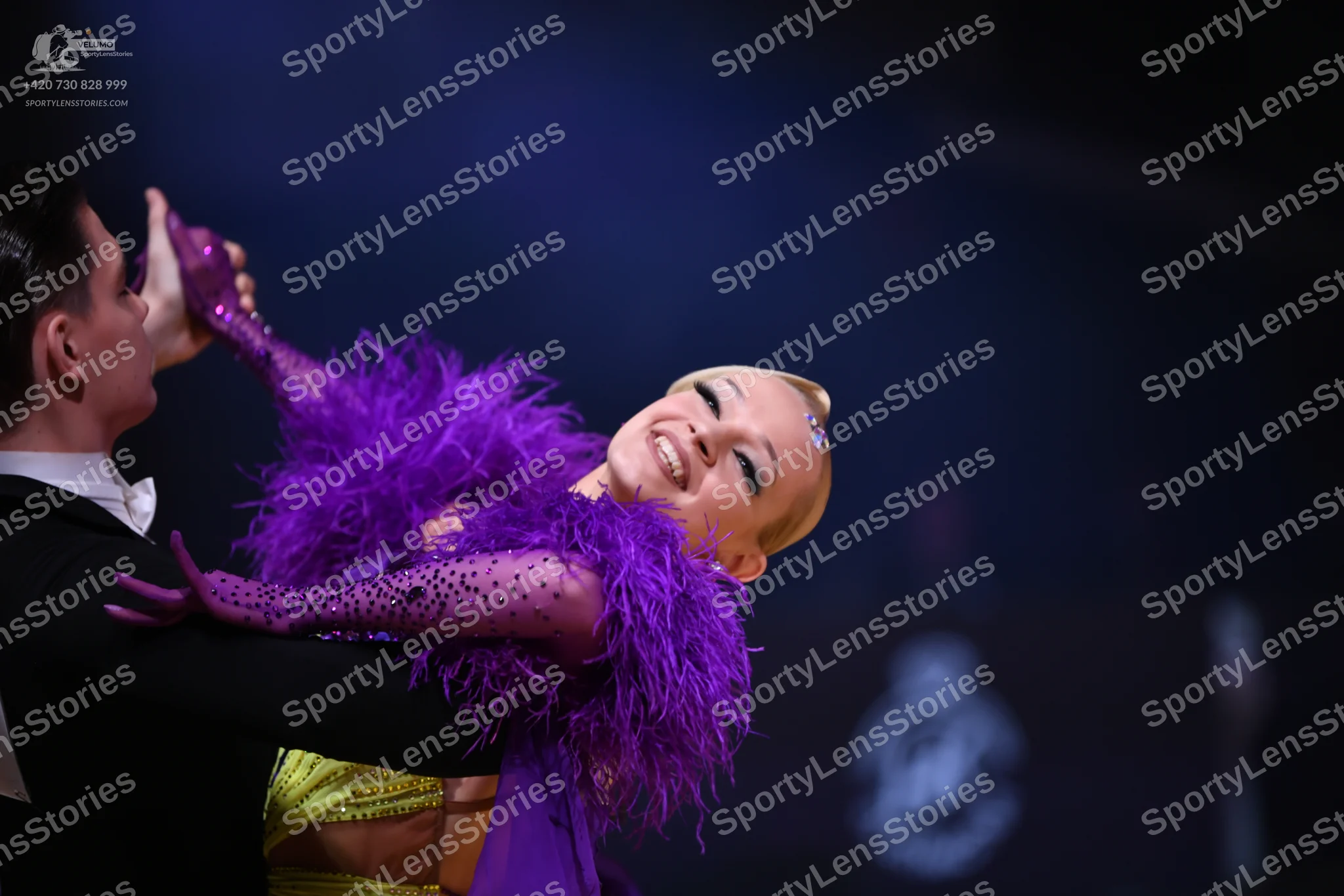 Dancesport competitor: Male dancer: black suit