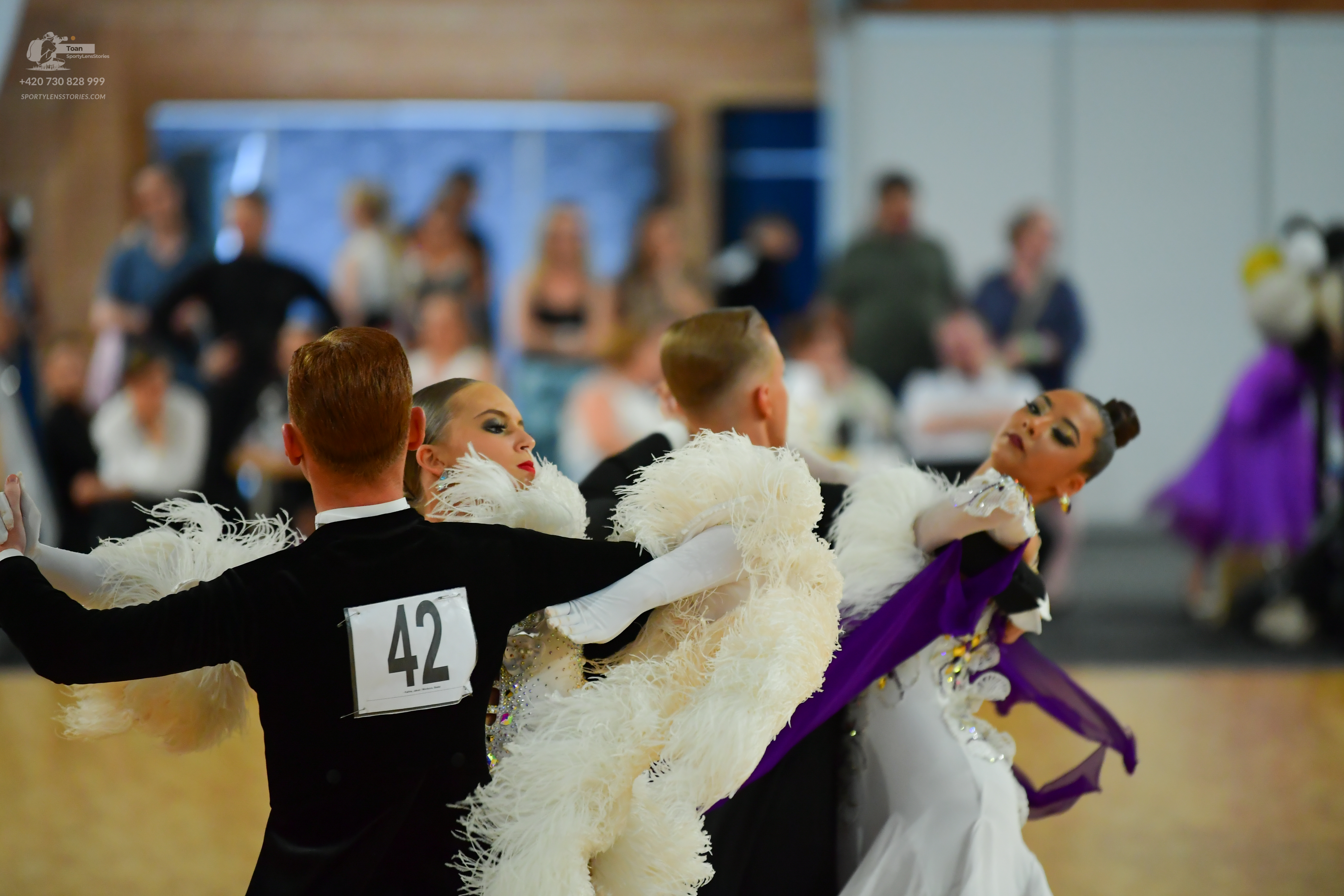 Dancesport competitor #42: Black suit with sequin lapels