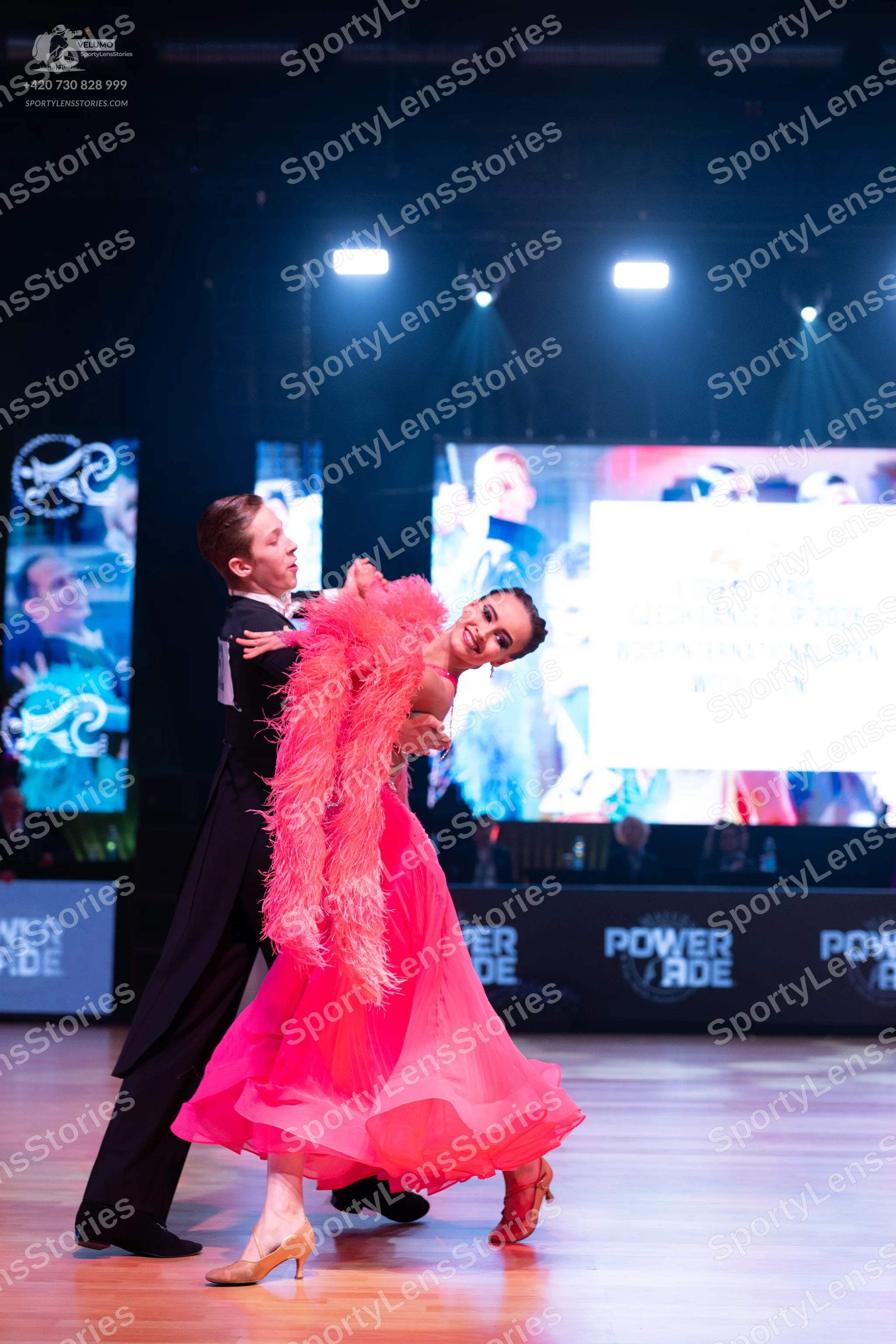 Dancesport competitor: Male dancer: black suit and black trousers