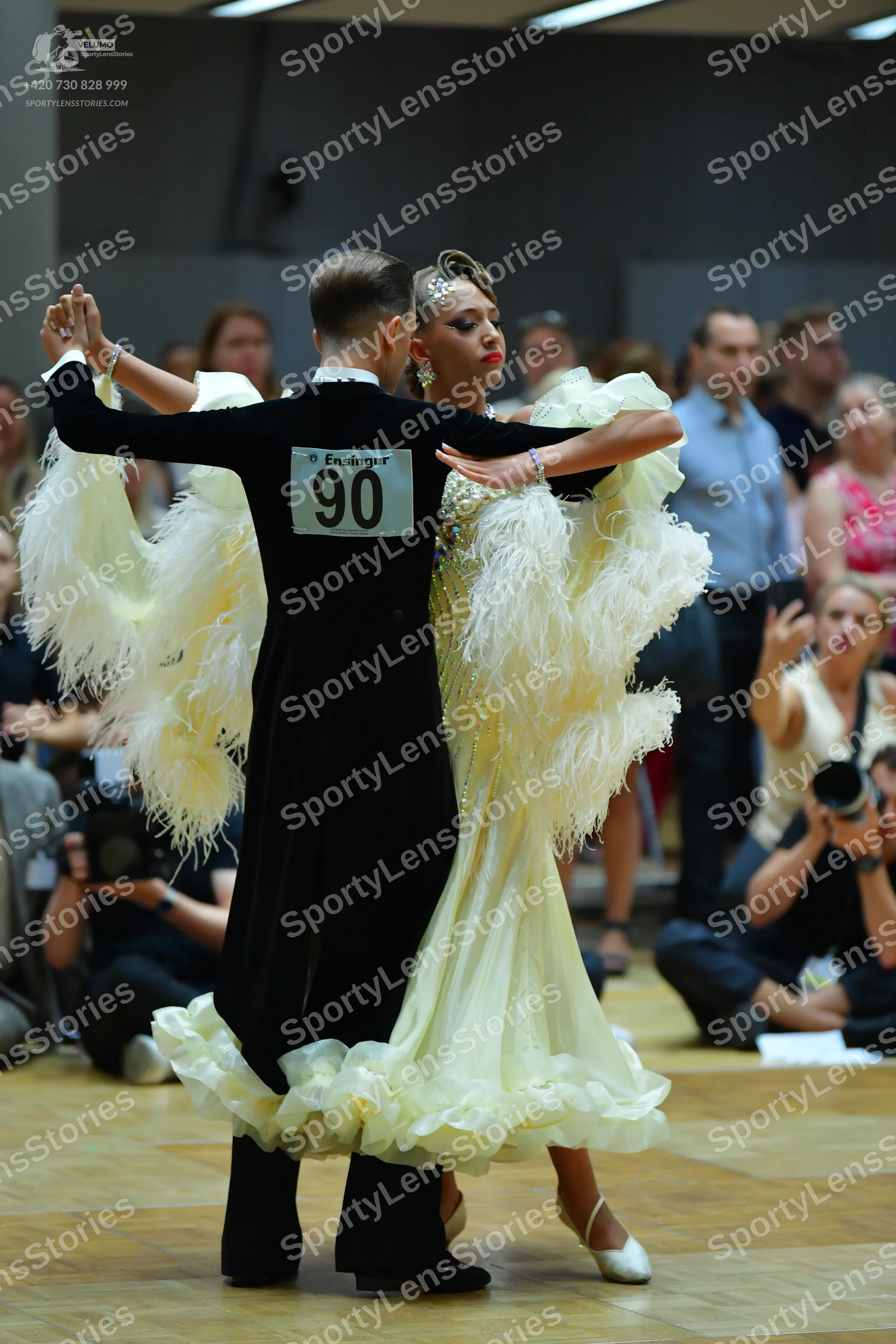 Dancesport competitor #90: Male dancer: black long-sleeved top and black trousers